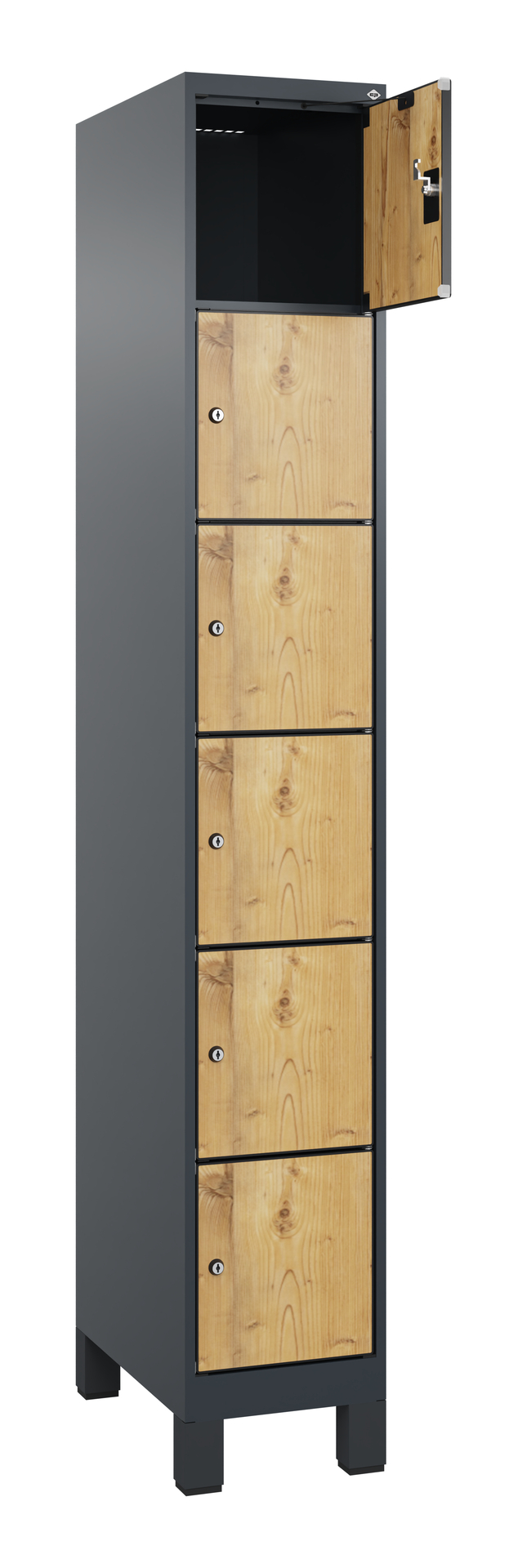 C+P Schlie�fachschrank Evolo PLUS, F��e, 6 F�cher, 1950x300x500mm