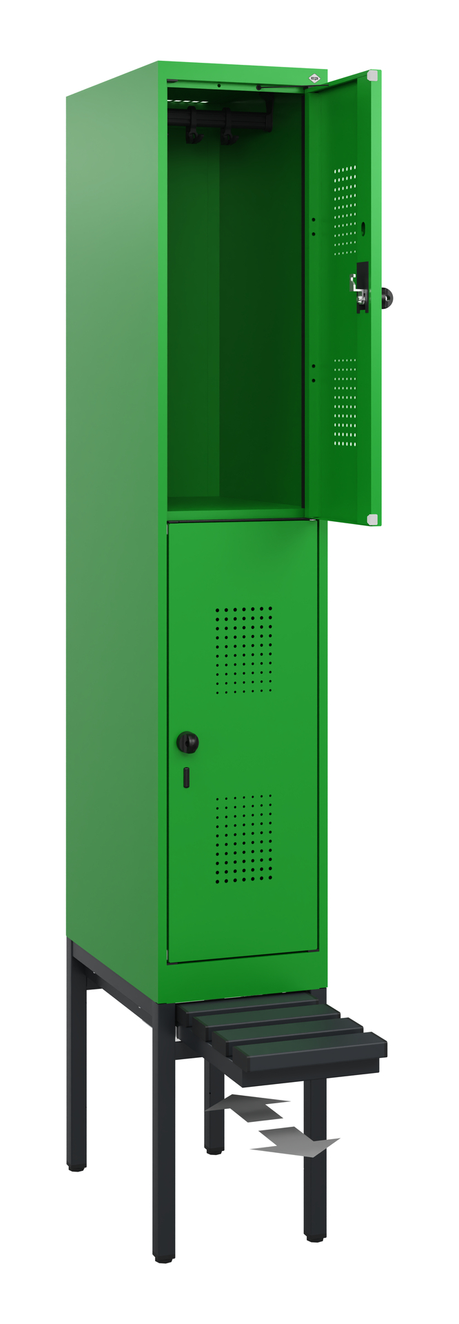 C+P Doppelstöckiger Spind Evolo PLUS, 2 Fächer, 1950x300x815mm