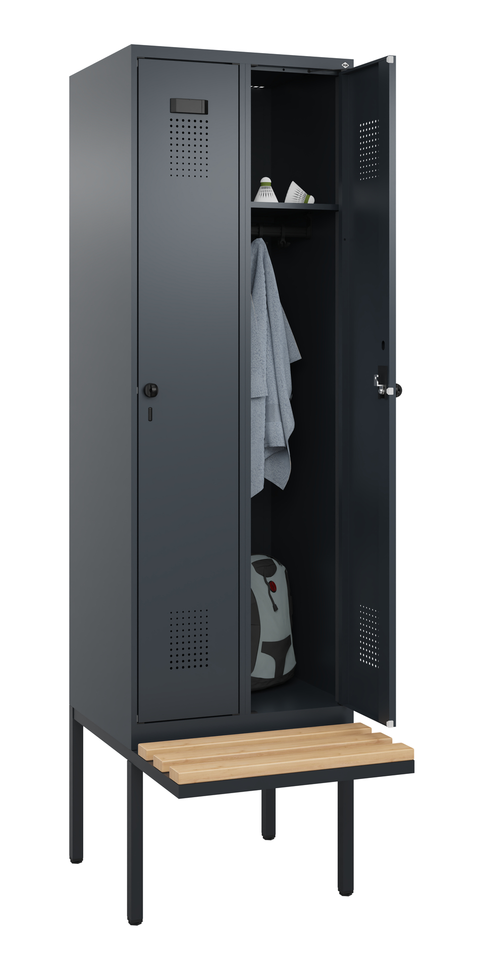 C+P Spind Evolo PLUS, Bank, 2 Abteil, 2120x600x815