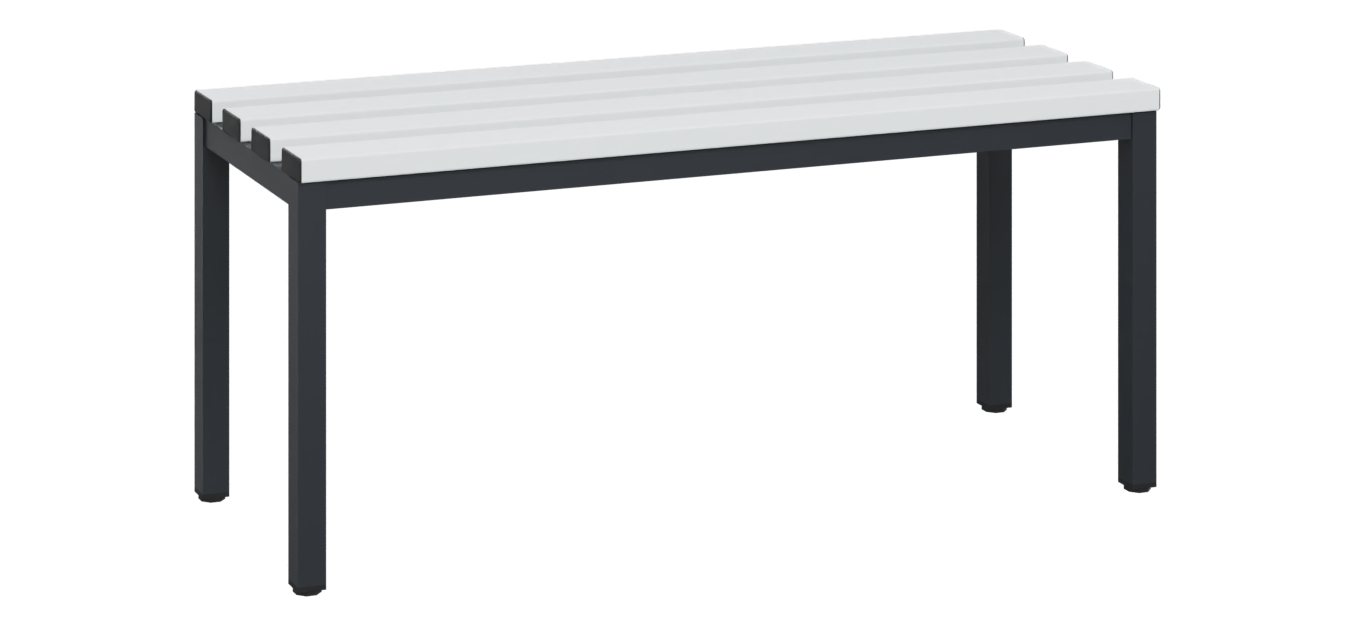 C+P Sitzbank Solid, 450x1000x358mm, 7021/Lichtgrau