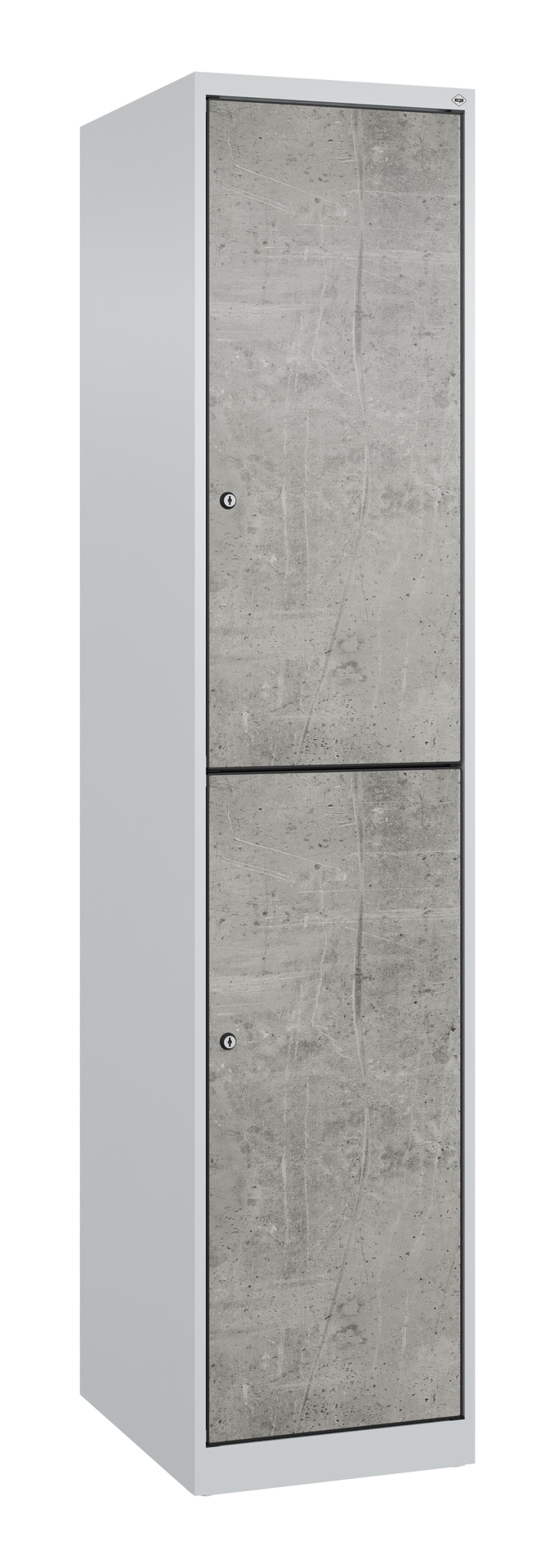 C+P Doppelst�ckiger Spind Evolo PLUS, 2 F�cher, 1850x400x500mm