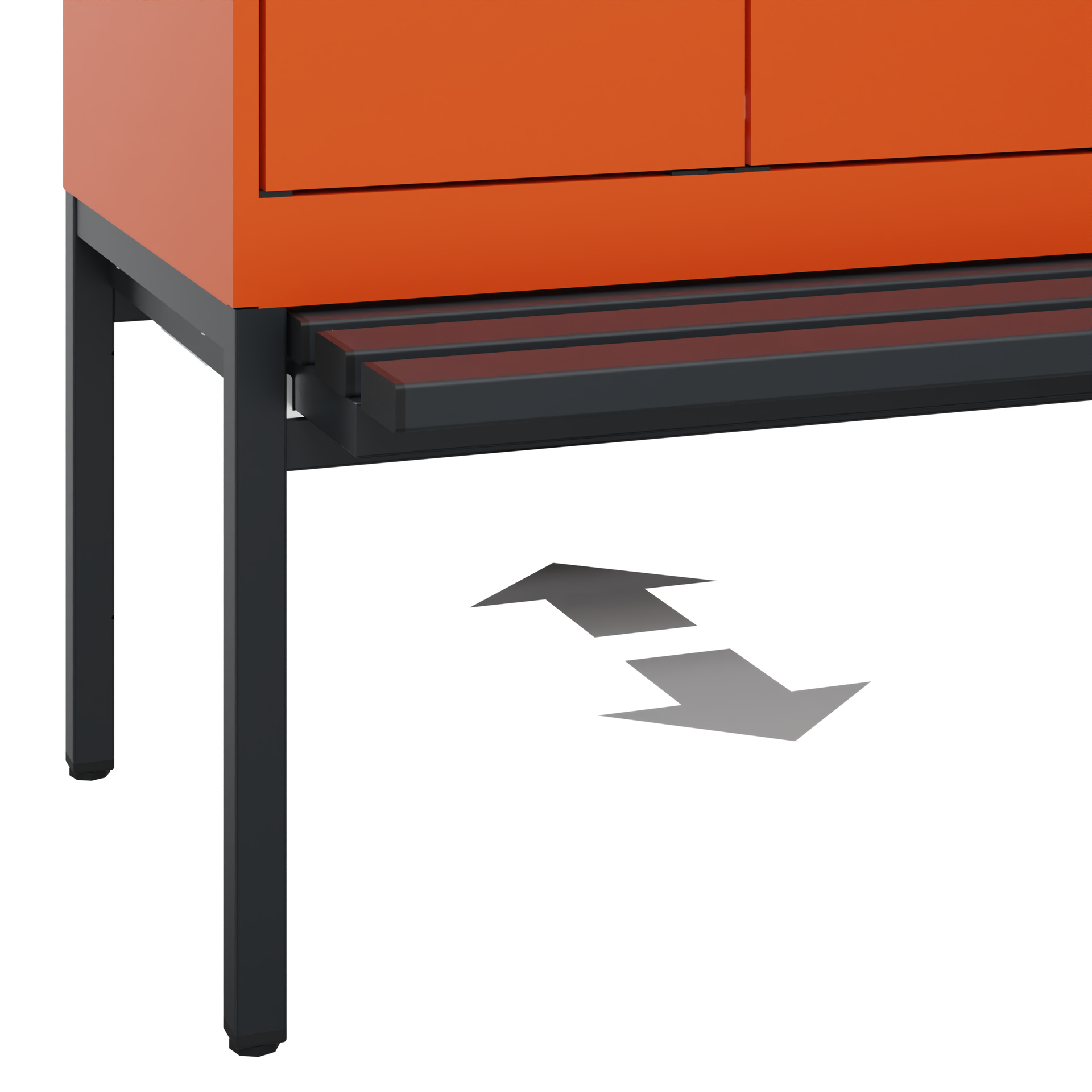 C+P PSA Schwarz-Weiß-Spind Evolo PLUS, Bank, 2 Abteile, 2120x600x815mm