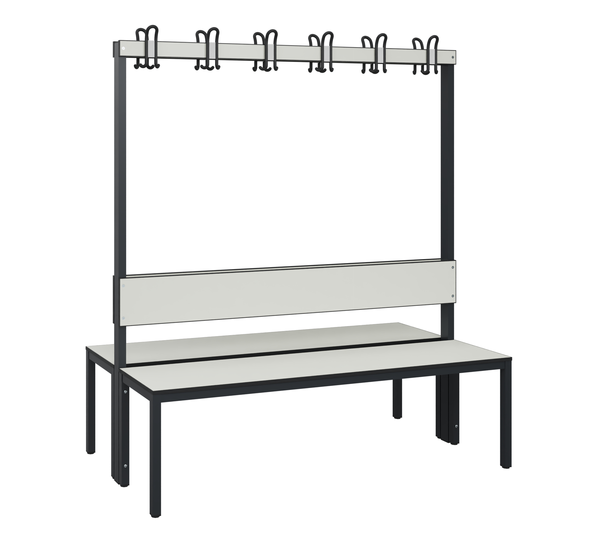 C+P Garderobenbank Solid HPL, 1716x1500x770mm, 7021/VK741
