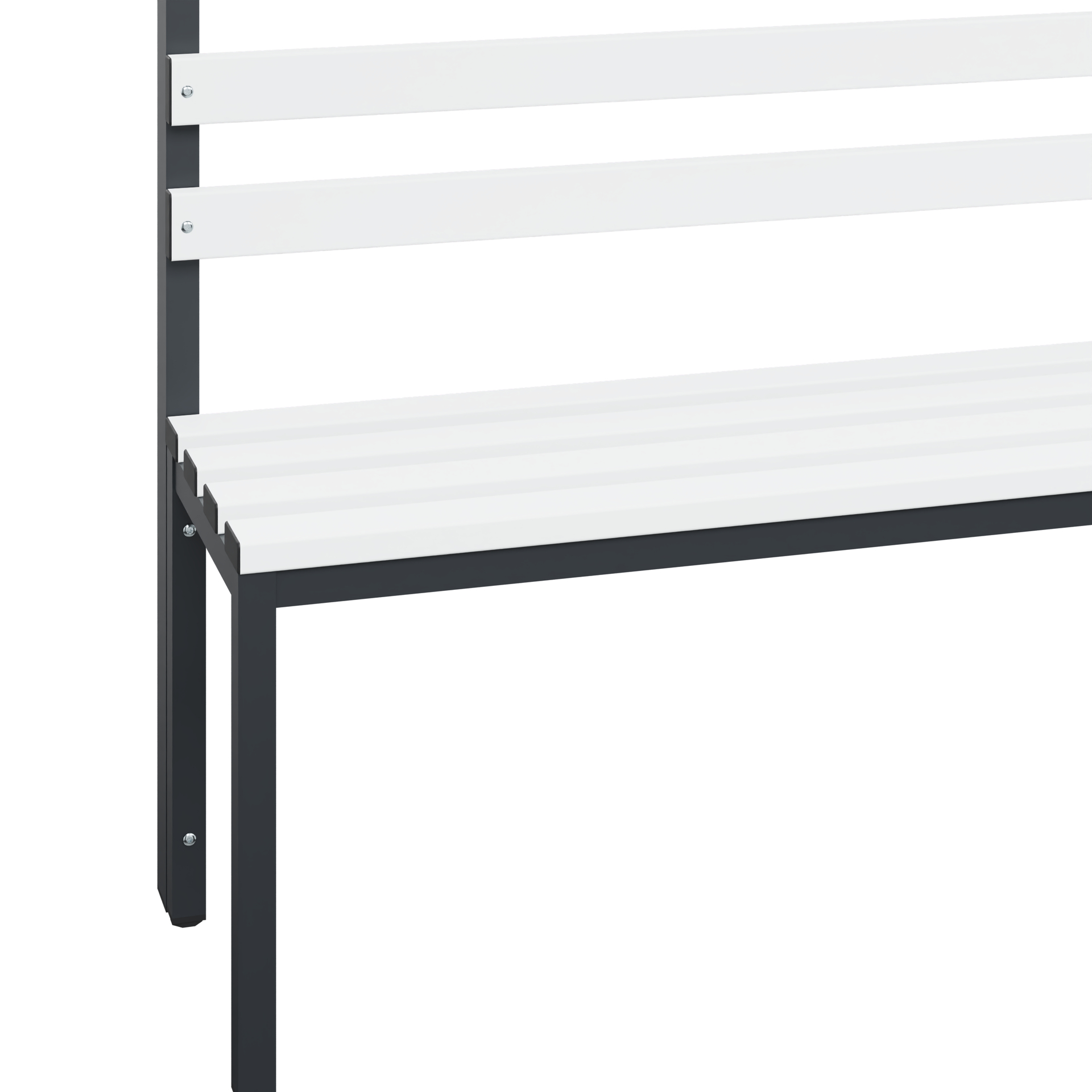 C+P Garderobenbank Solid, 1716x2000x412mm, 7021/Weiß