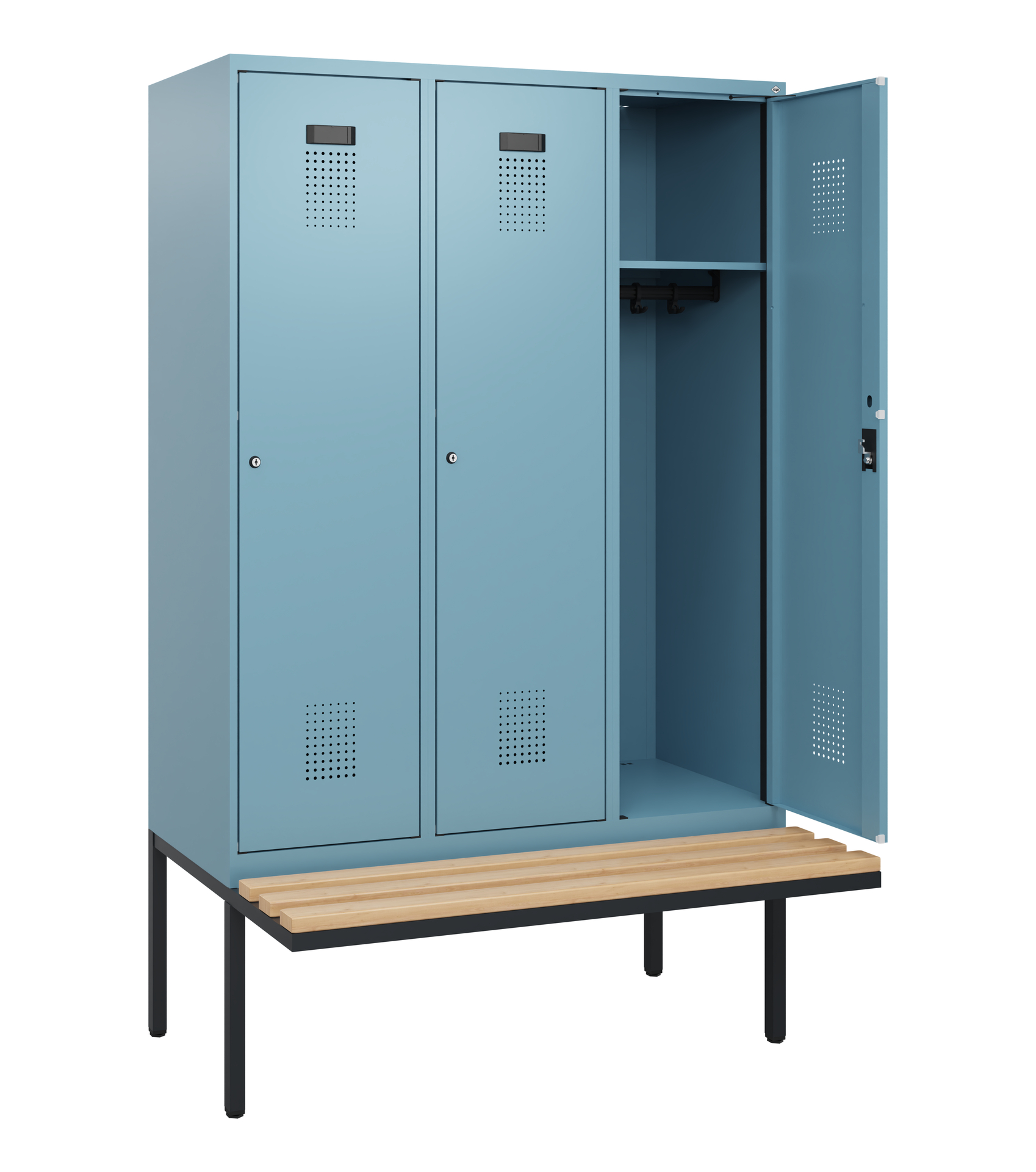 C+P Spind Evolo PLUS, Bank, 3 Abteile, 1950x1200x8