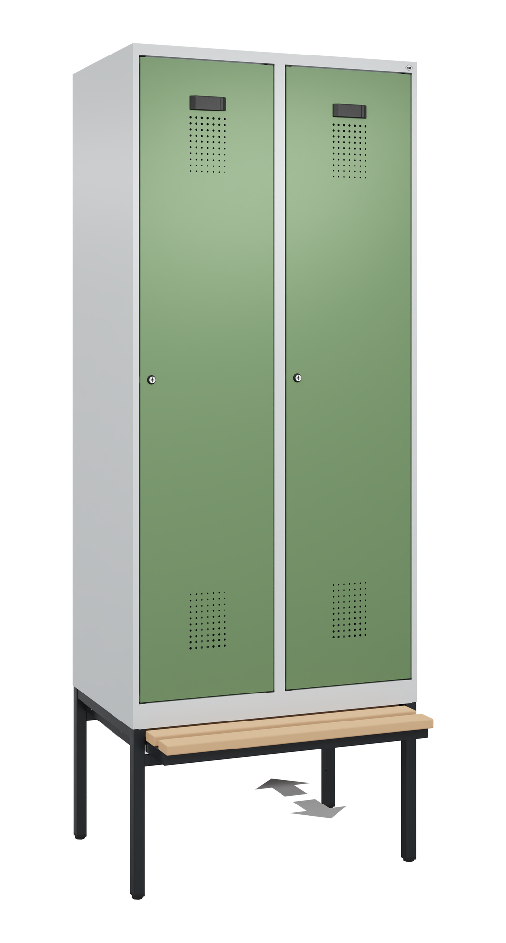 C+P Spind Evolo PLUS, Bank, 2 Abteile, 2120x800x815mm