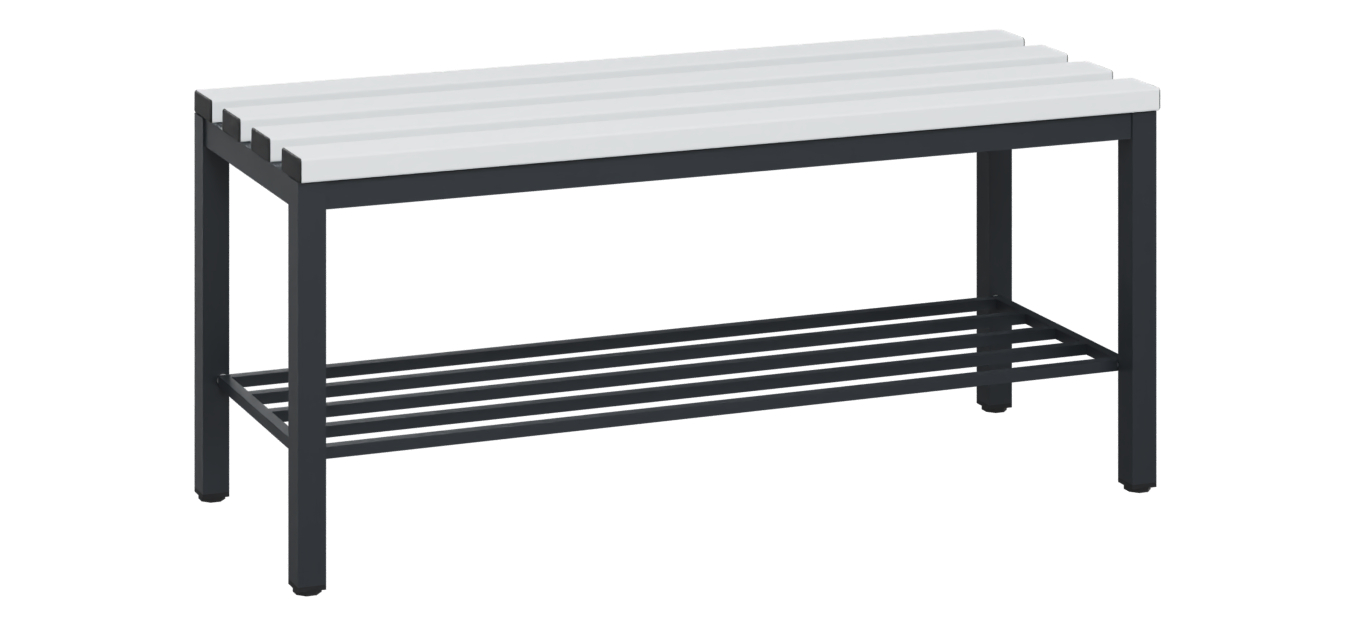 C+P Sitzbank Solid, 450x1000x358mm, 7021/Lichtgrau