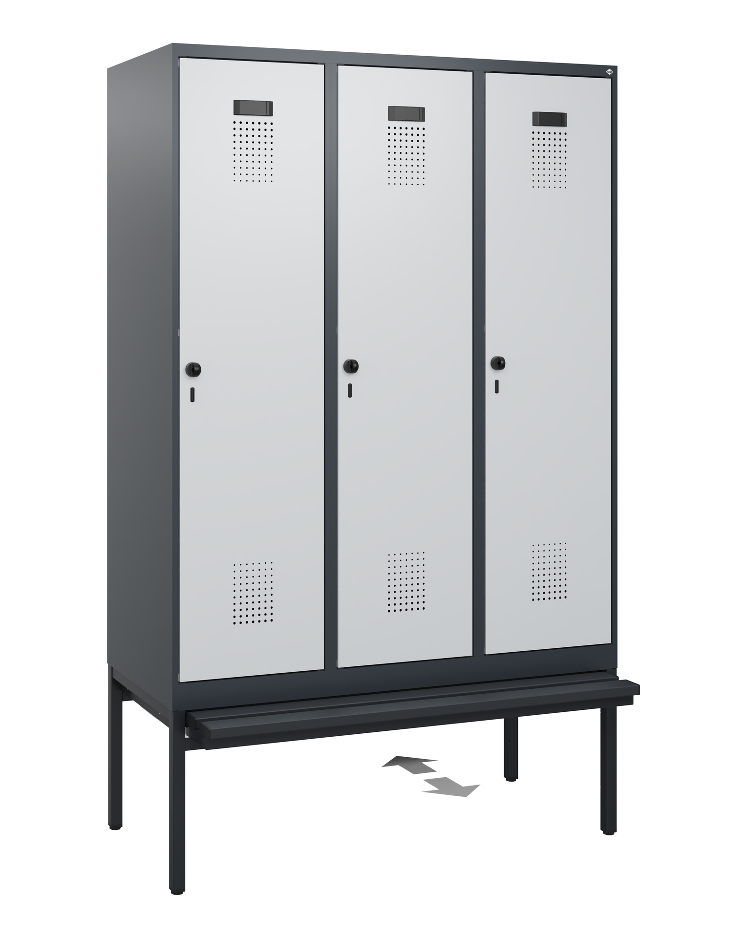 C+P Spind Evolo PLUS, Bank, 3 Abteile, 1950x1200x815mm