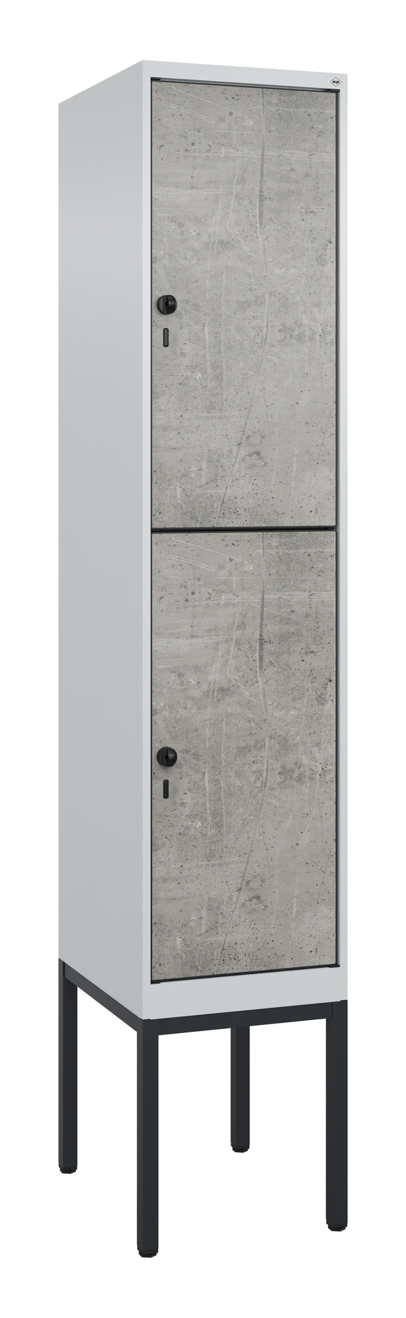 C+P Doppelst�ckiger Spind Evolo PLUS, 2 F�cher, 2120x400x500mm