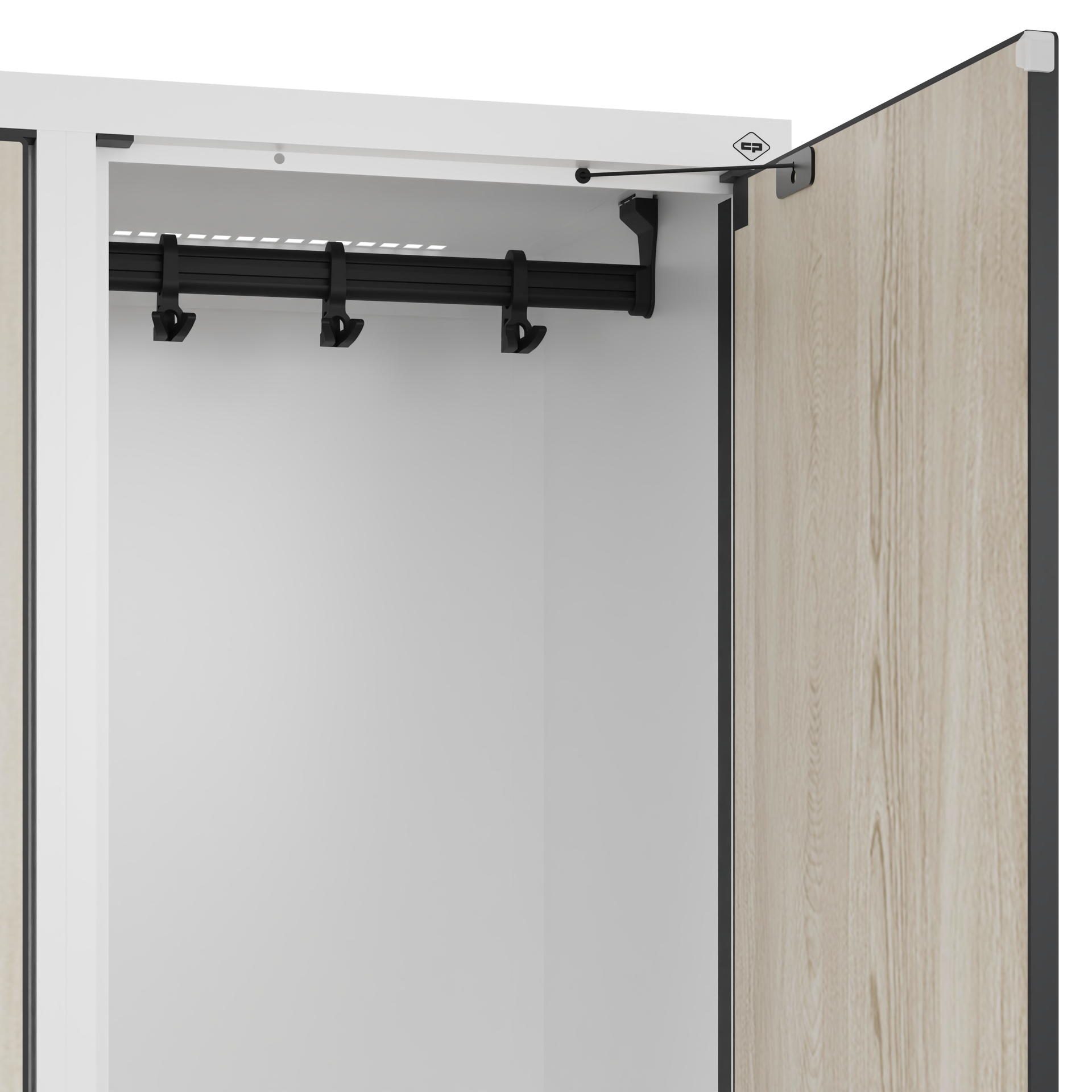 C+P Doppelst�ckiger Schulspind Evolo PLUS, Sockel, 2 F�cher, 1630x400x500mm