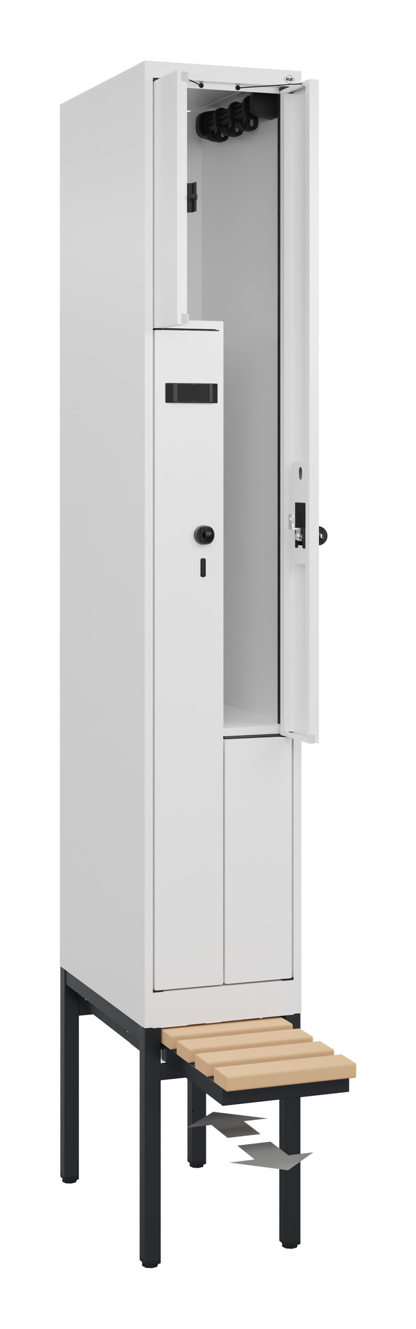 C+P Z-Spind Evolo PLUS, Bank, 2 Fächer, 2120x300x815mm