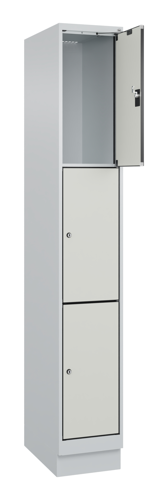 C+P Schlie�fachschrank Evolo PLUS, Sockel, 3 F�cher, 1950x300x500mm
