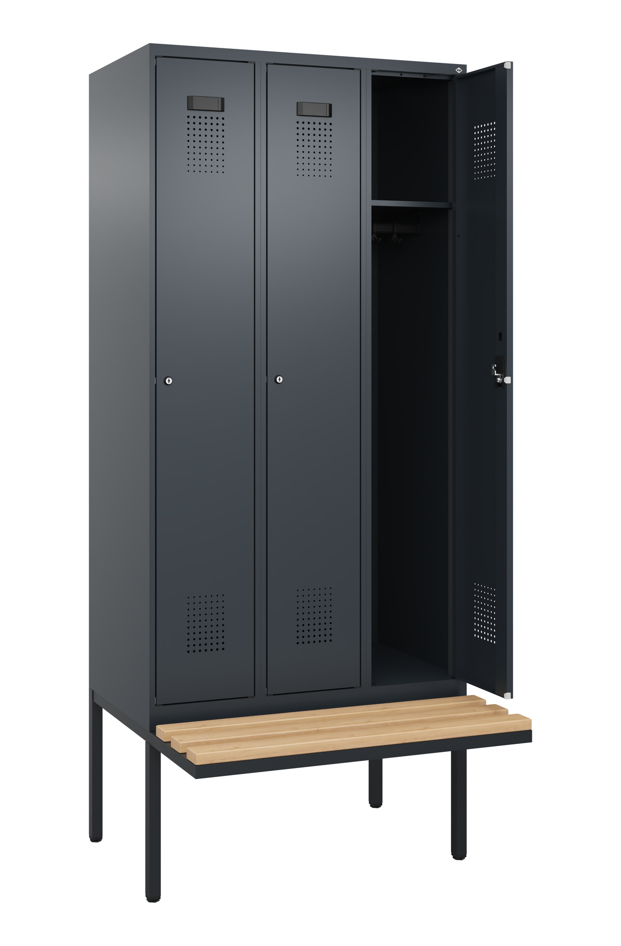 C+P Spind Evolo PLUS, Bank, 3 Abteile, 2120x900x81