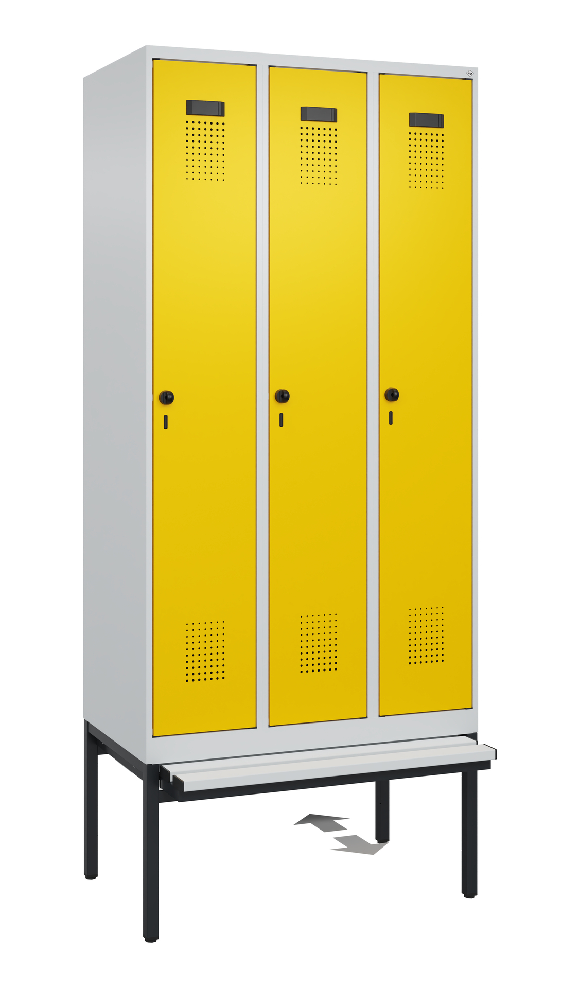 C+P Spind Evolo PLUS, Bank, 3 Abteile, 2120x900x815mm