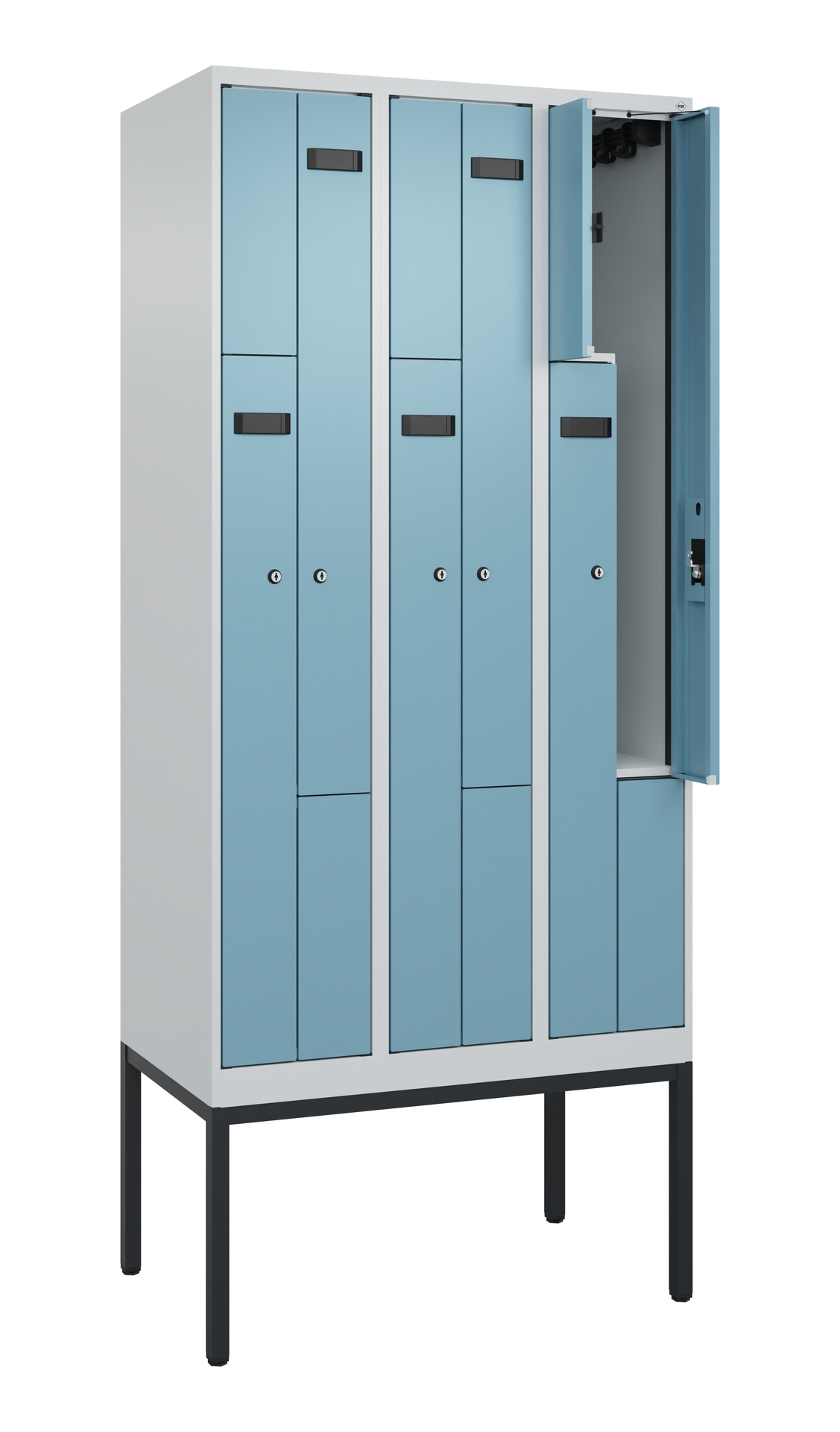 C+P Z-Spind Evolo PLUS, Gestell, 6 Fächer, 2120x90