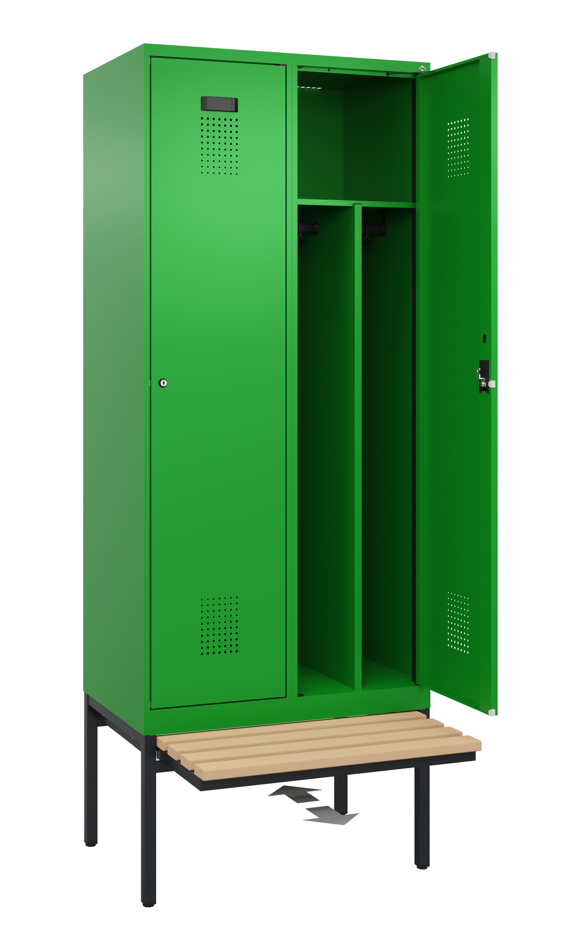 C+P Spind Evolo PLUS, Bank, 2 Abteile, 2120x800x815mm