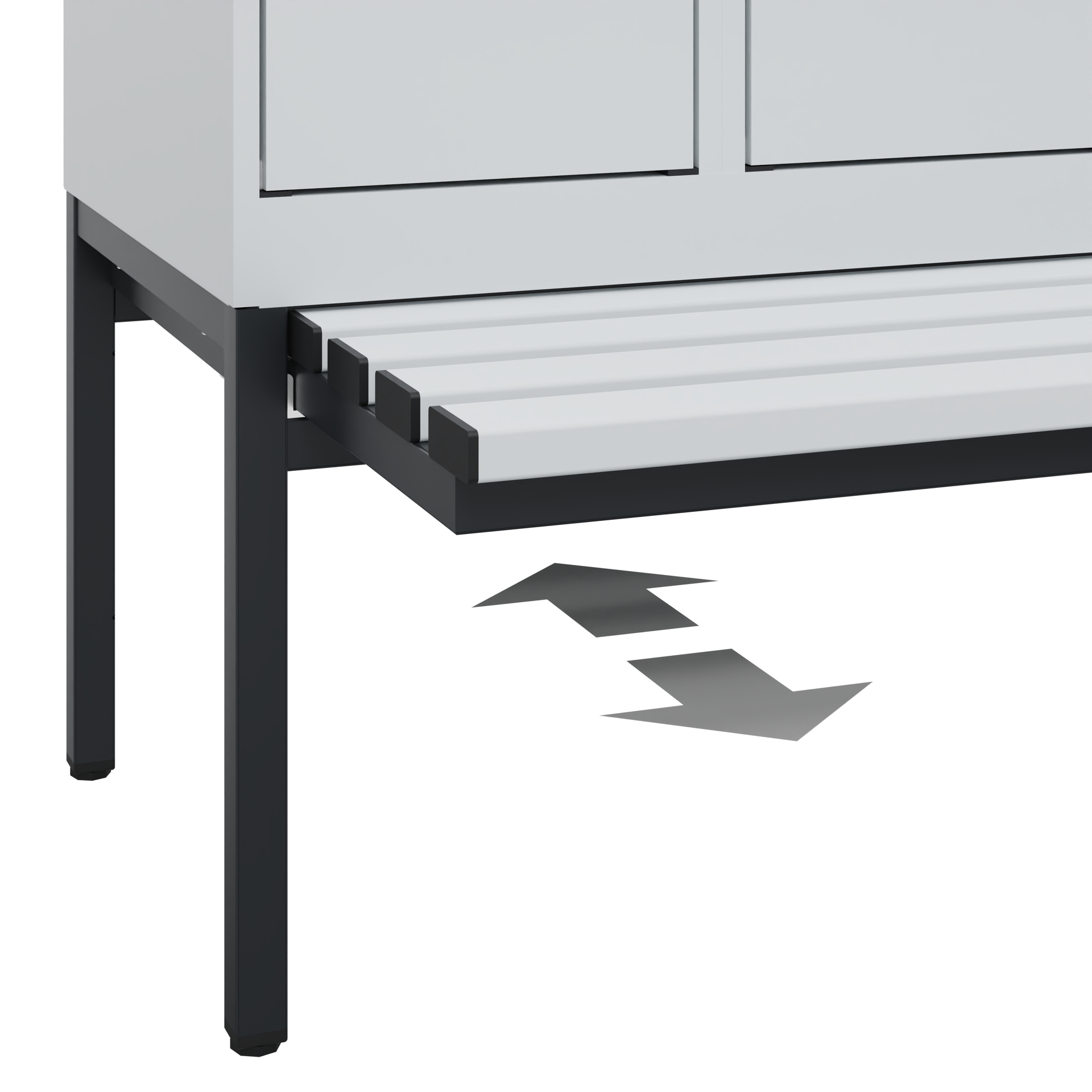 C+P Doppelstöckiger Spind Evolo PLUS, 2 Fächer, 1950x300x815mm