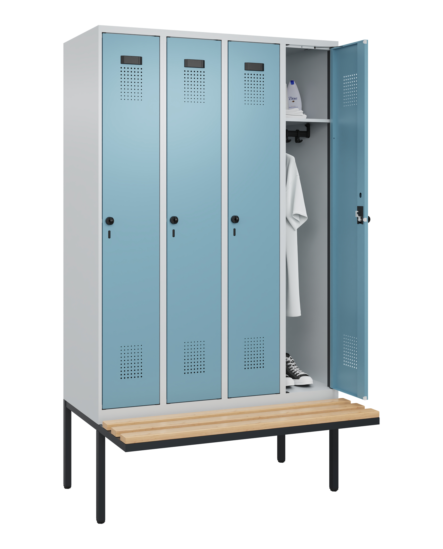 C+P Spind Evolo PLUS, Bank, 4 Abteile, 2120x1200x8