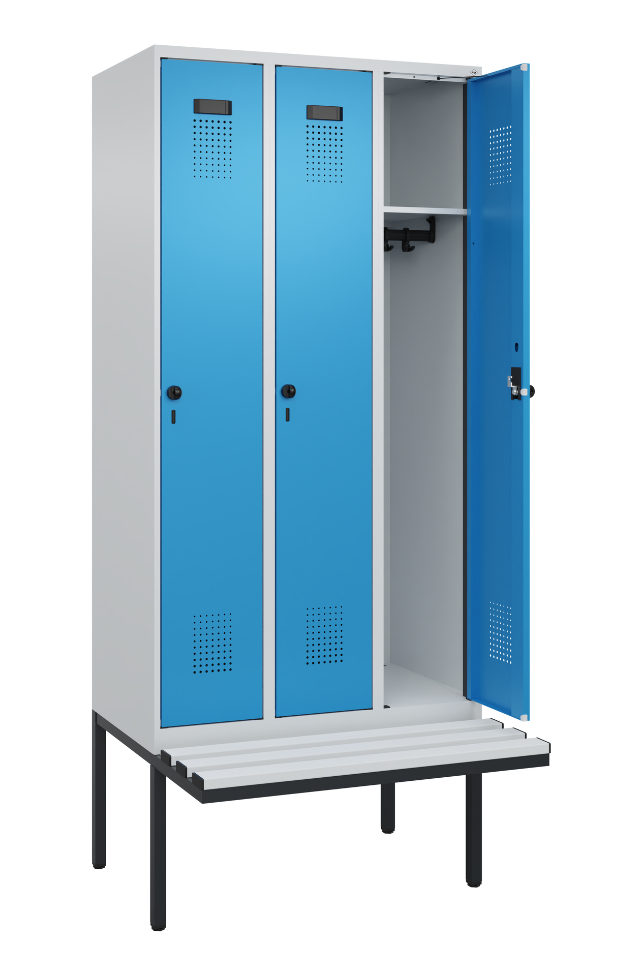 C+P Spind Evolo PLUS, Bank, 3 Abteile, 2120x900x81