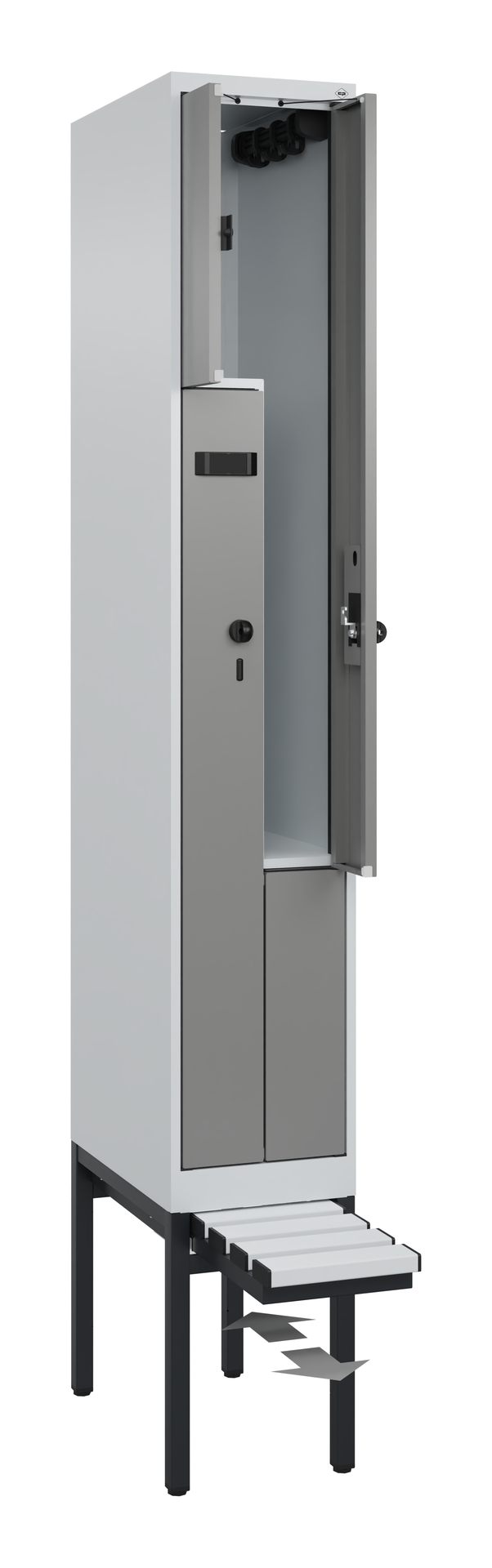 C+P Z-Spind Evolo PLUS, Bank, 2 Fächer, 2120x300x815mm