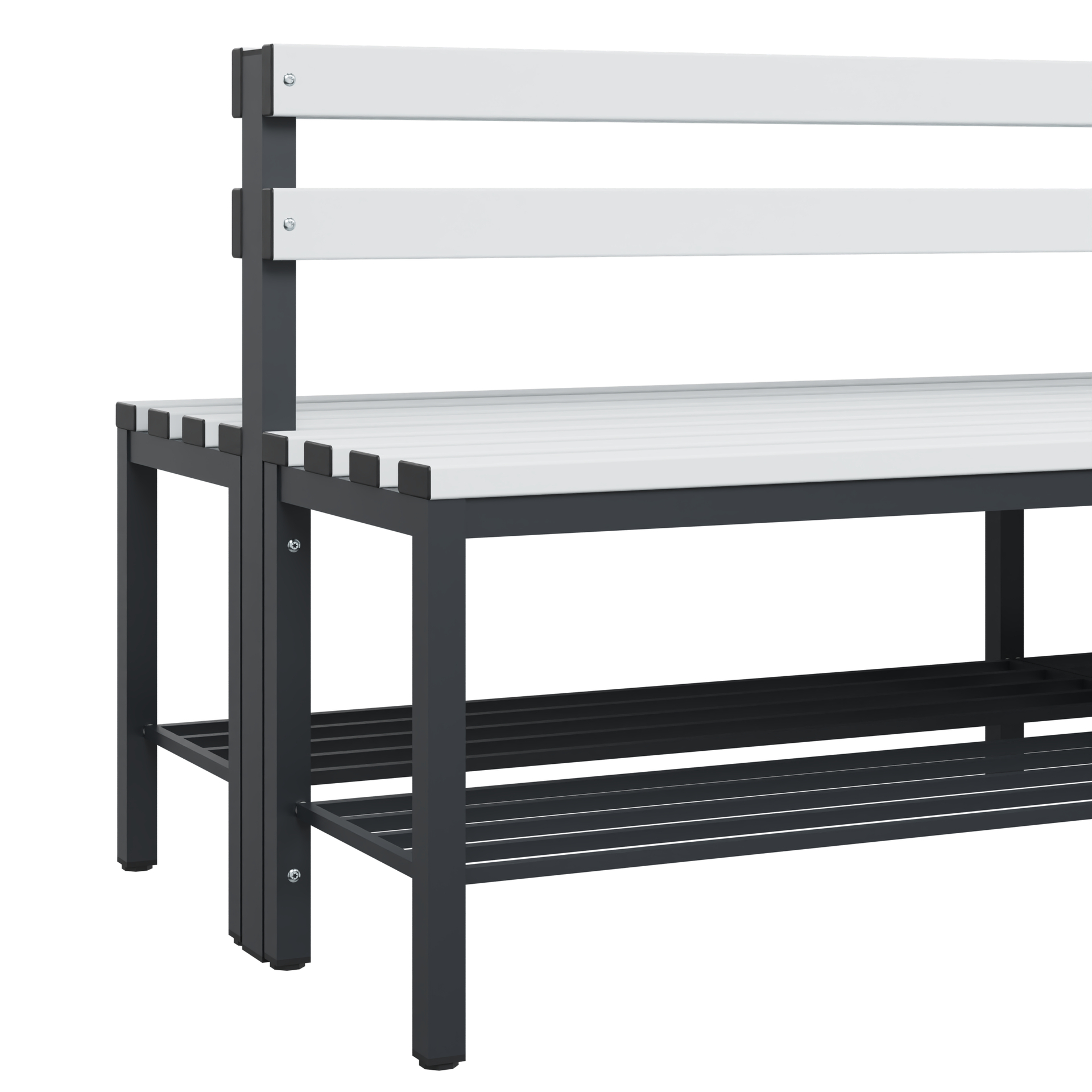 C+P Sitzbank Solid, 774x2000x770mm, 7021/Lichtgrau