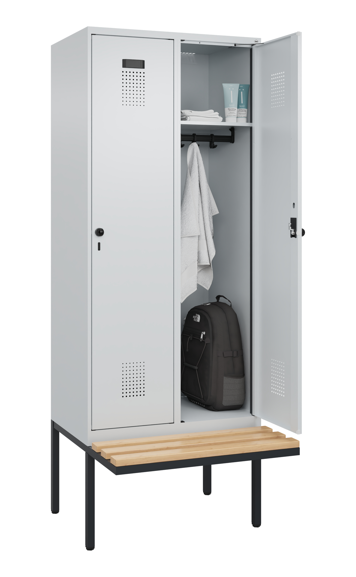 C+P Spind Evolo PLUS, Bank, 2 Abteile, 2120x800x81