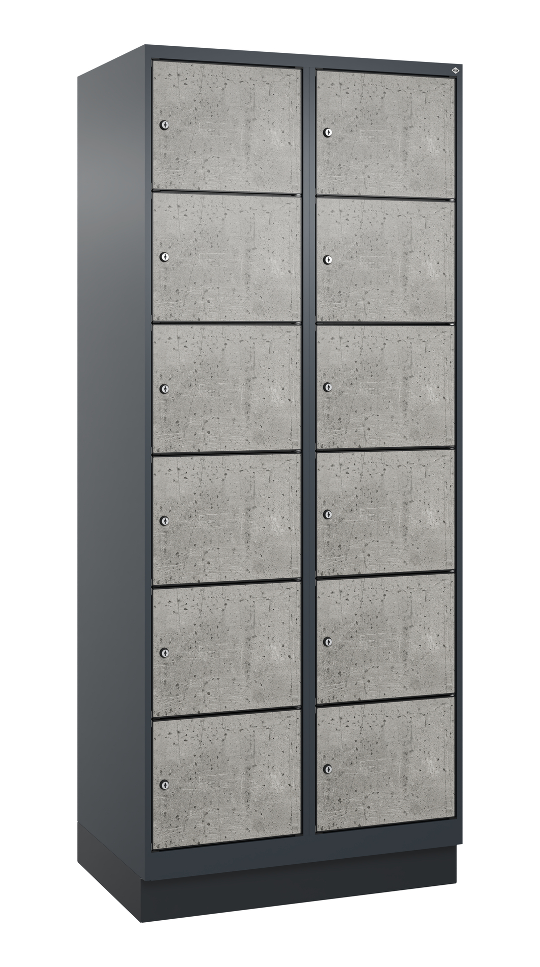 C+P Schlie�fachschrank Evolo PLUS, Sockel, 12 F�cher, 1950x800x500mm