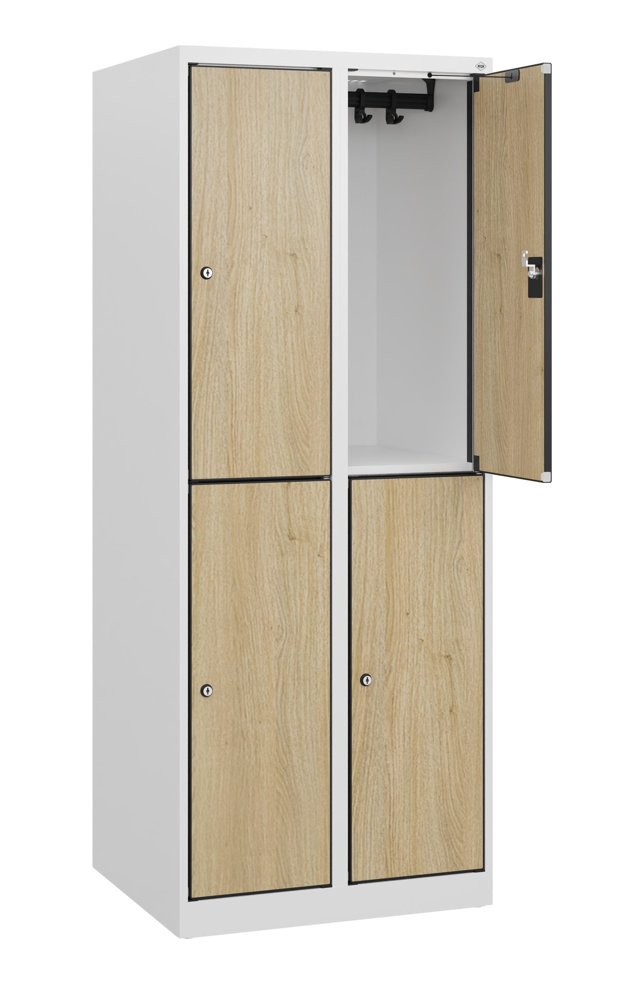 C+P Doppelst�ckiger Schulspind Evolo PLUS, 4 F�cher, 1530x600x500mm