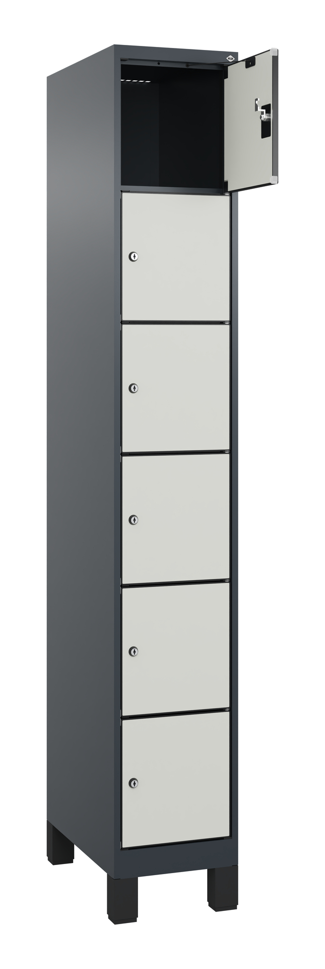 C+P Schlie�fachschrank Evolo PLUS, F��e, 6 F�cher, 1950x300x500mm