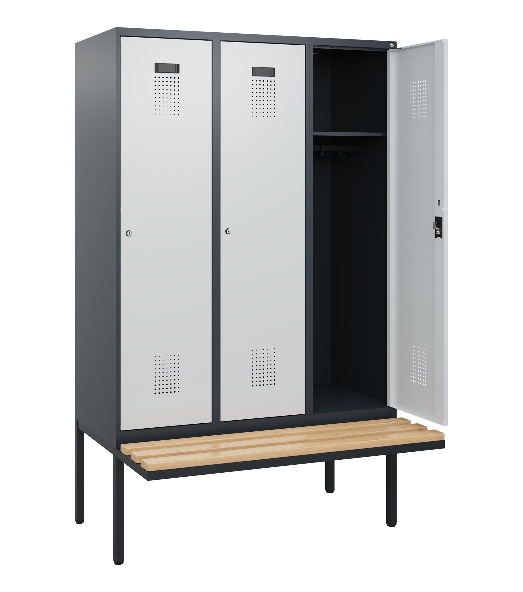 C+P Spind Evolo PLUS, Bank, 3 Abteile, 1950x1200x8