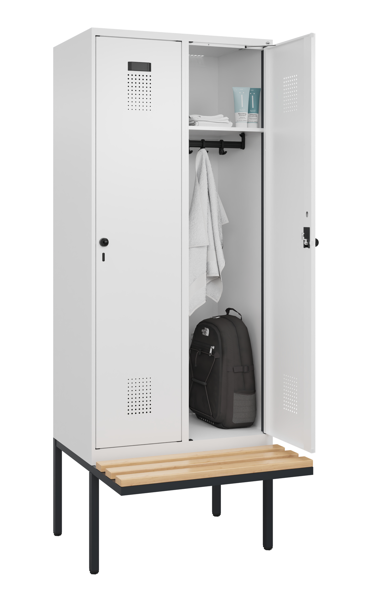C+P Spind Evolo PLUS, Bank, 2 Abteile, 2120x800x81