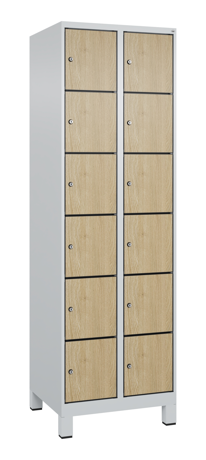 C+P Schlie�fachschrank Evolo PLUS, F��e, 12 F�cher, 1950x600x500mm