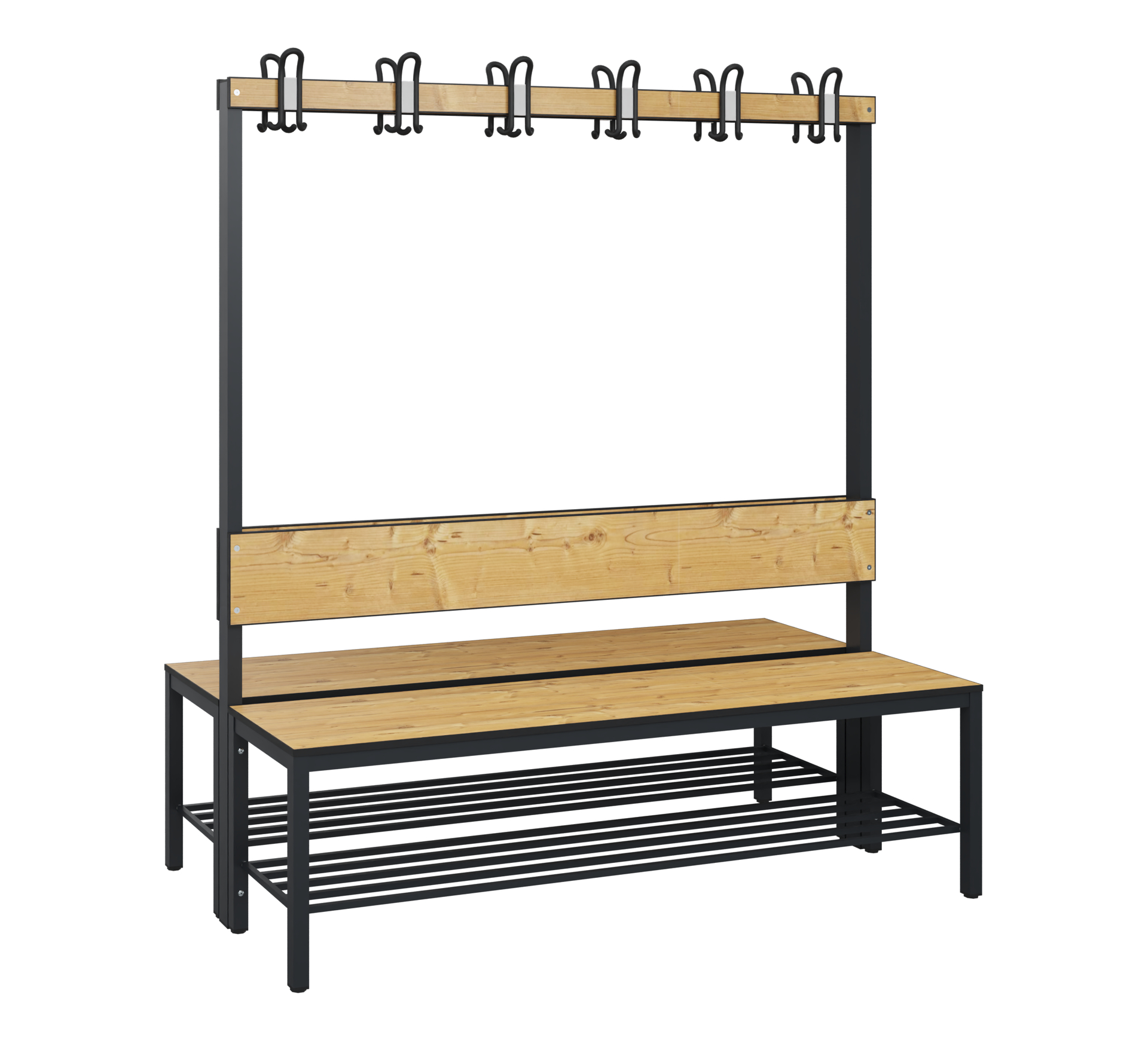C+P Garderobenbank Solid HPL, 1716x1500x770mm, 7021/VK039