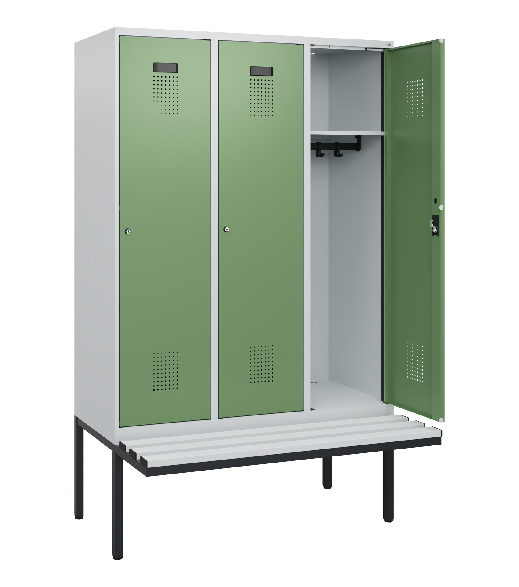 C+P Spind Evolo PLUS, Bank, 3 Abteile, 1950x1200x8