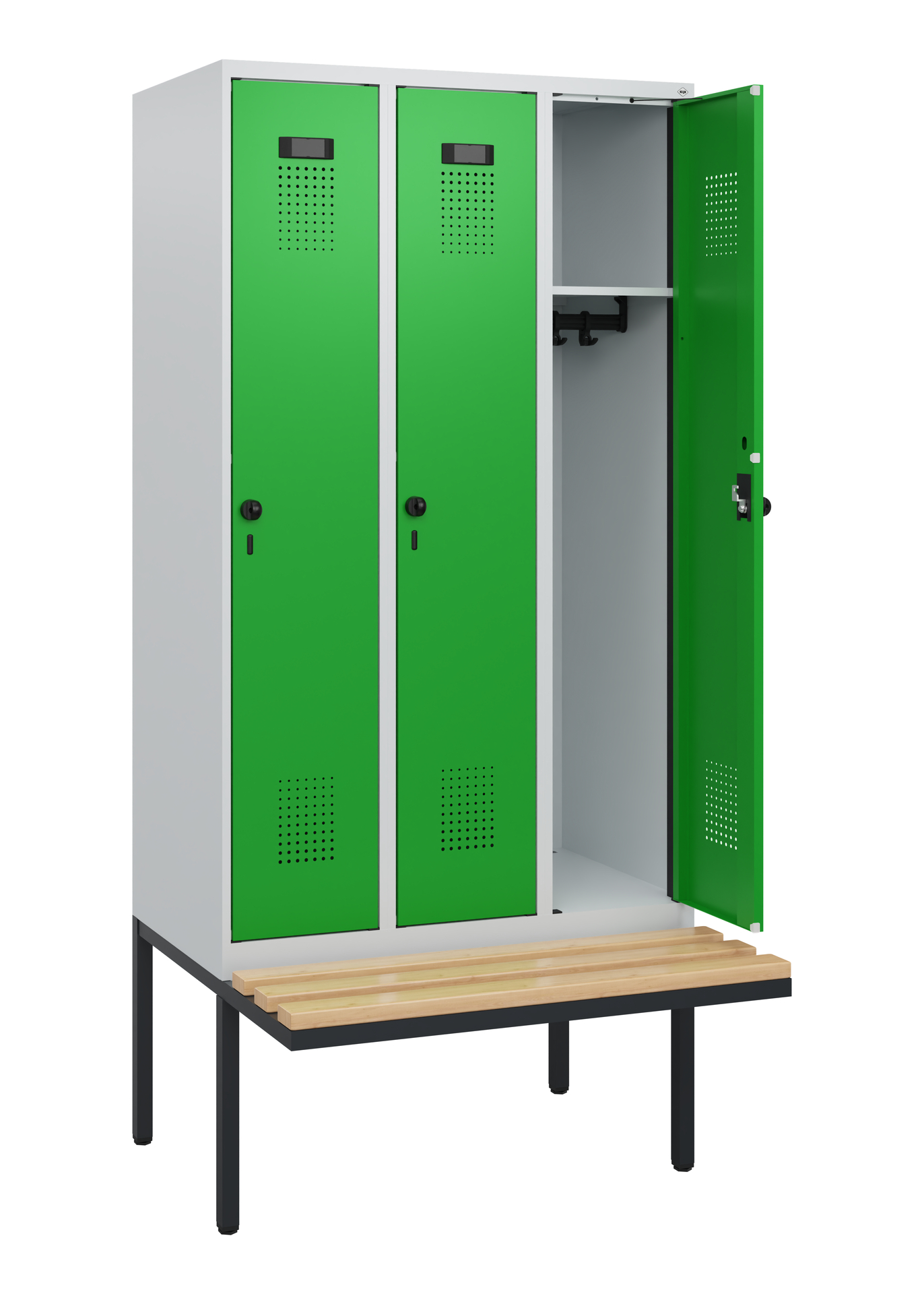 C+P Spind Evolo PLUS, Bank, 3 Abteile, 1950x900x81