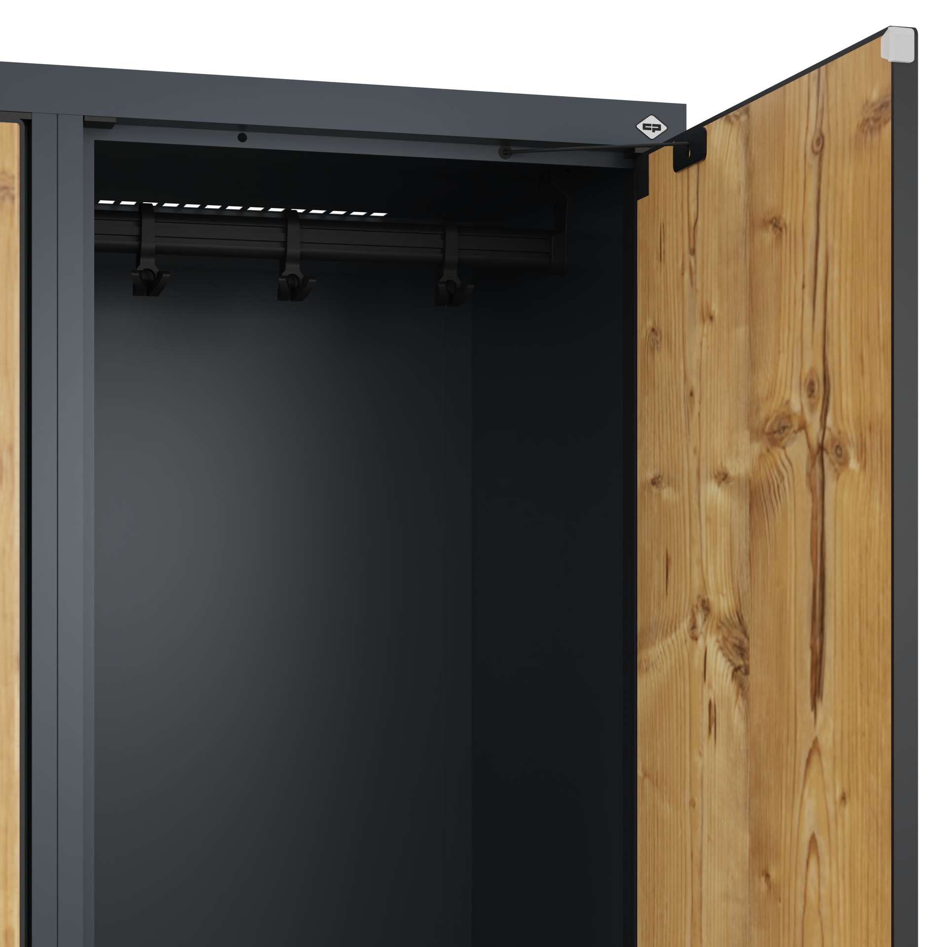 C+P Doppelst�ckiger Spind Evolo PLUS, 2 F�cher, 1950x400x815mm