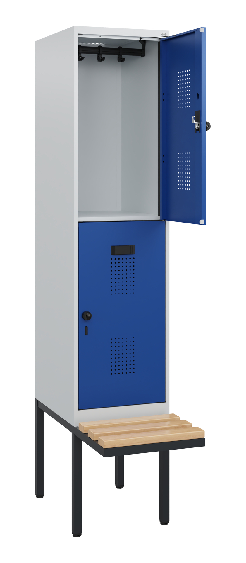 C+P Doppelstock-Spind Evolo PLUS, Bank, 2 Fächer, 