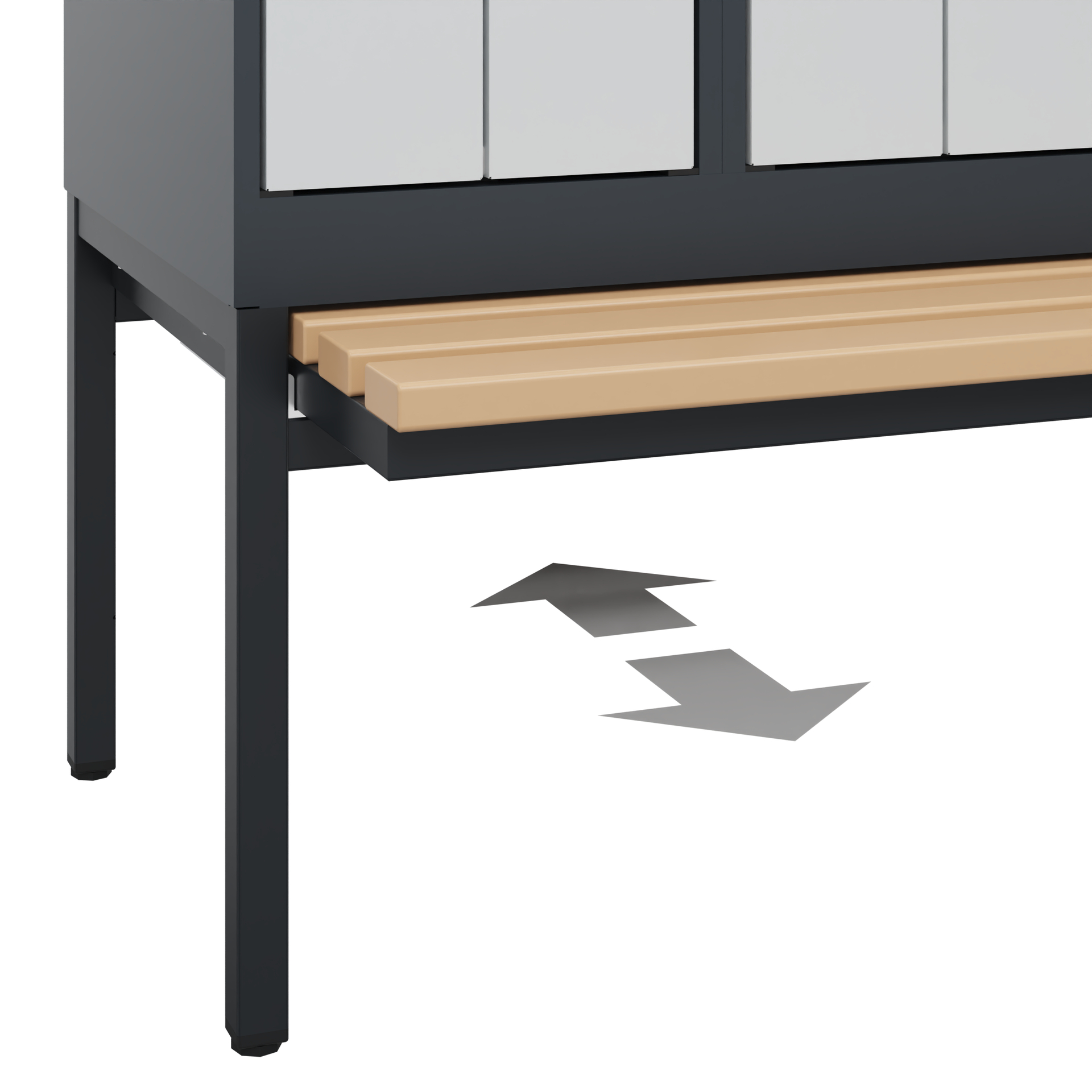 C+P Z-Spind Evolo PLUS, Bank, 2 Fächer, 2120x300x815mm