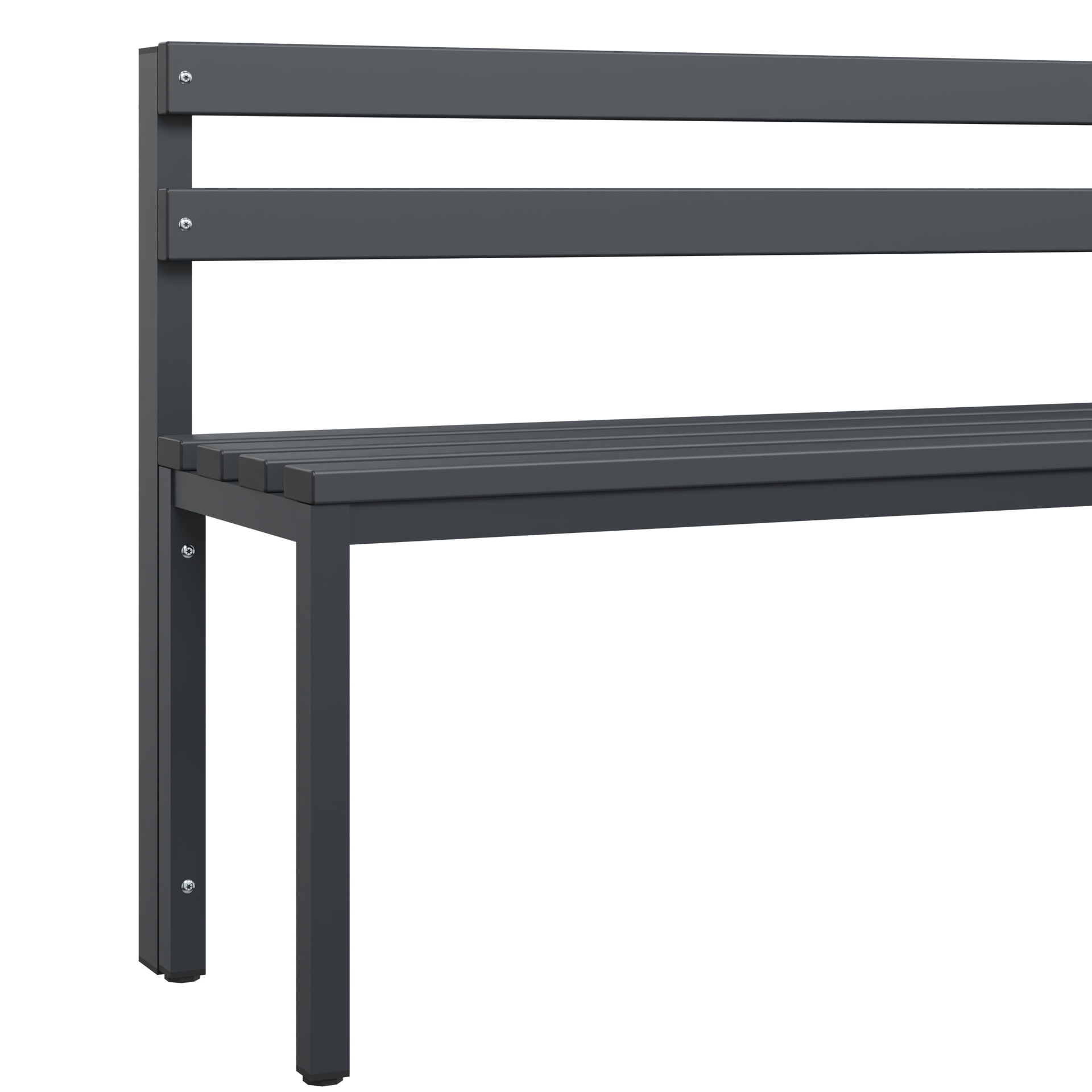 C+P Sitzbank Solid, 774x2000x412mm, 7021/Schwarzgrau
