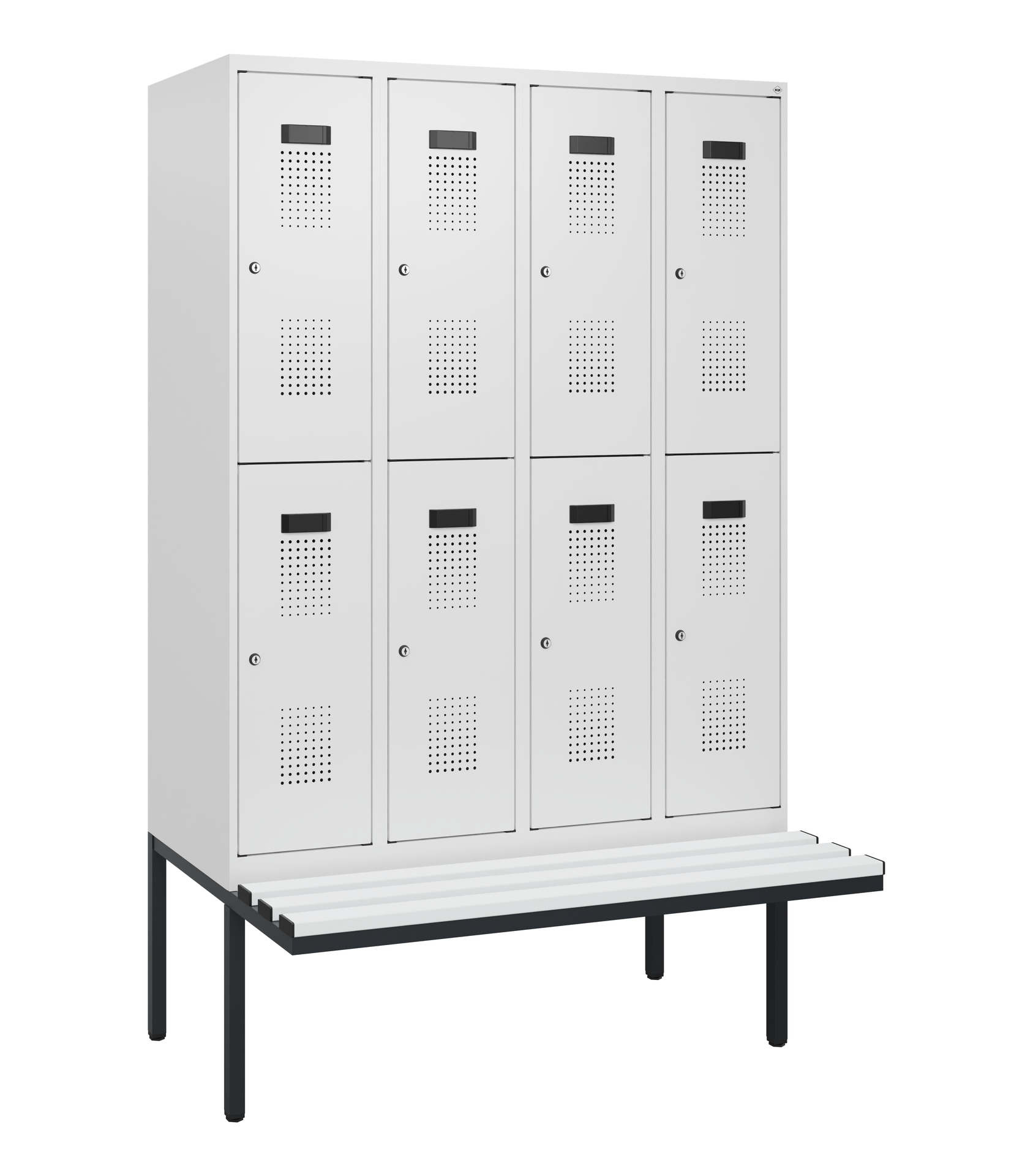 C+P Doppelstock-Spind Evolo PLUS, Bank, 8 Fächer, 