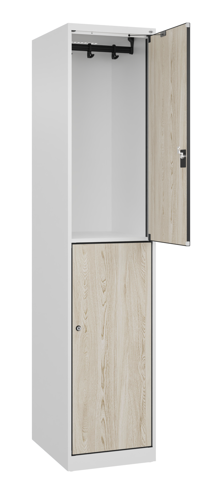 C+P Doppelst�ckiger Spind Evolo PLUS, 2 F�cher, 1850x400x500mm