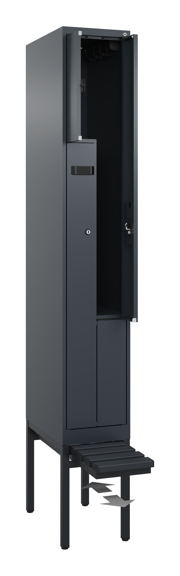 C+P Z-Spind Evolo PLUS, Bank, 2 Fächer, 2120x300x815mm