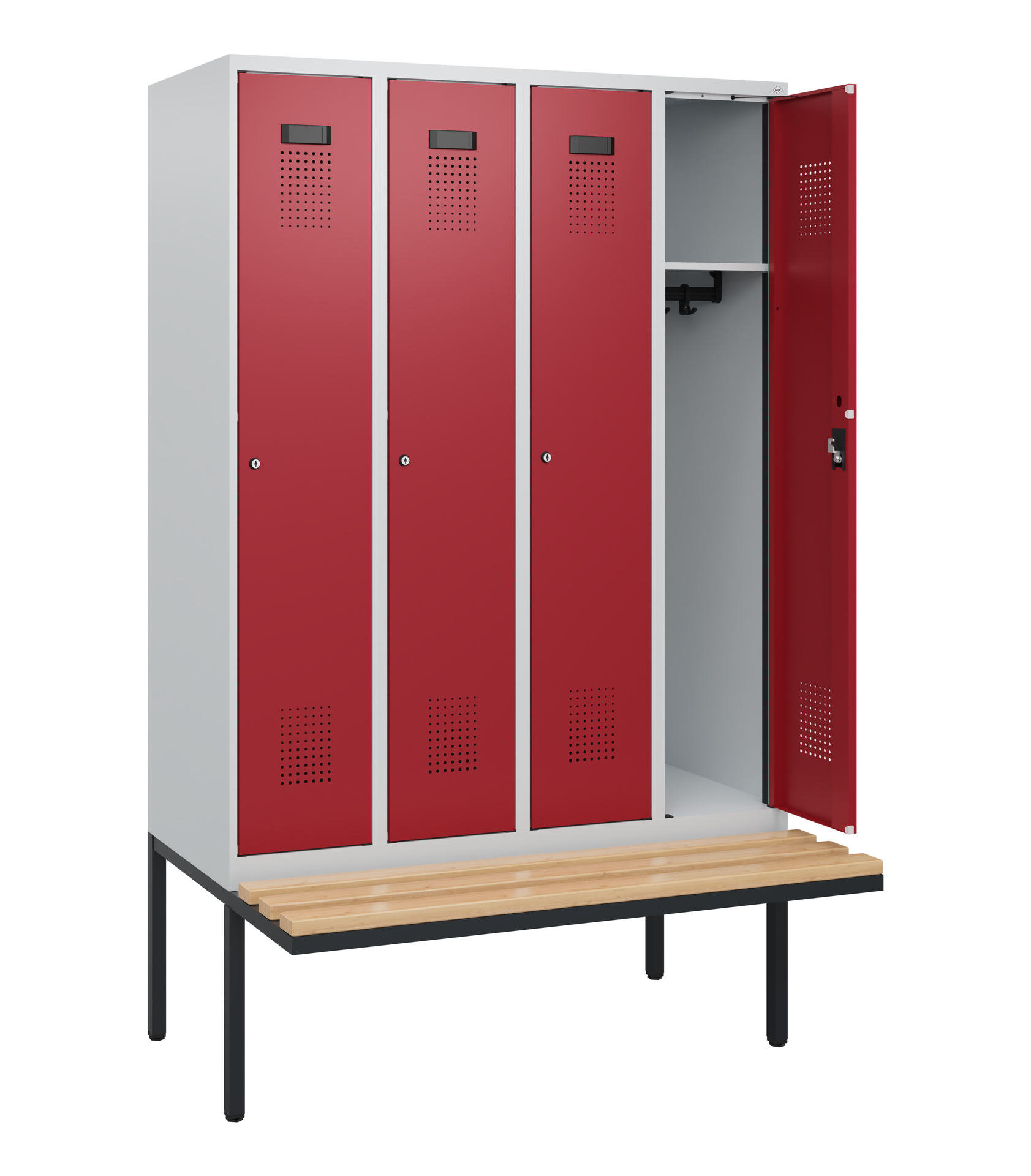 C+P Spind Evolo PLUS, Bank, 4 Abteile, 1950x1200x8