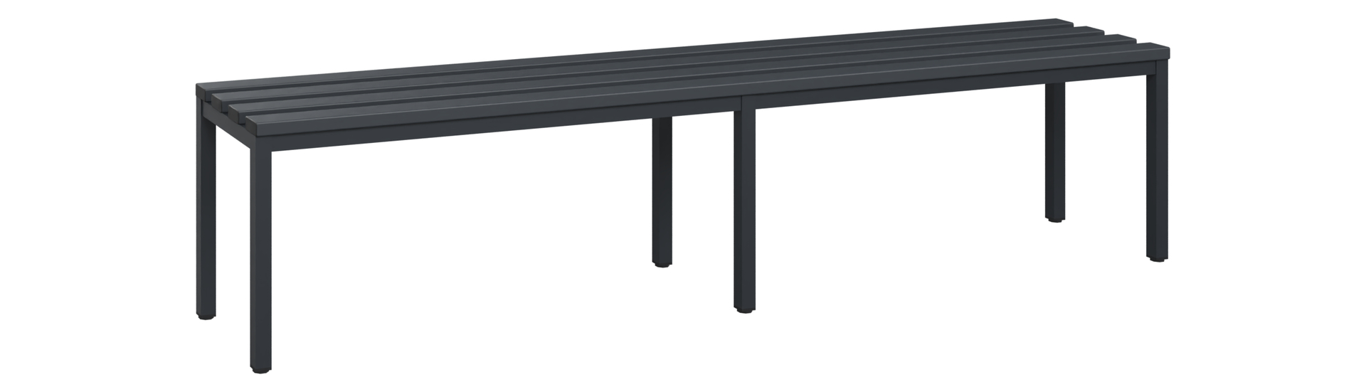 C+P Sitzbank Solid, 450x2000x358mm, 7021/Schwarzgrau