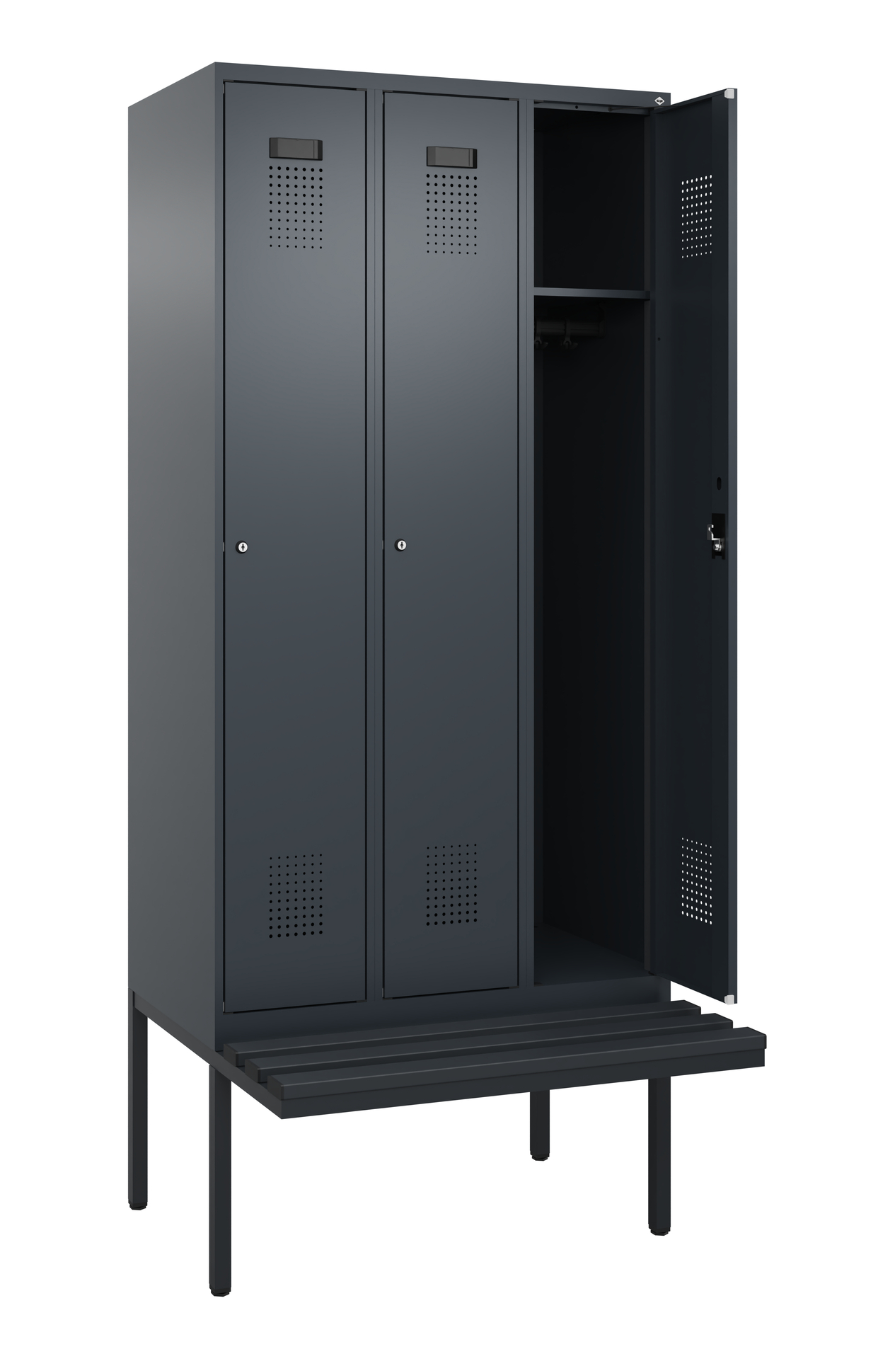 C+P Spind Evolo PLUS, Bank, 3 Abteile, 2120x900x81