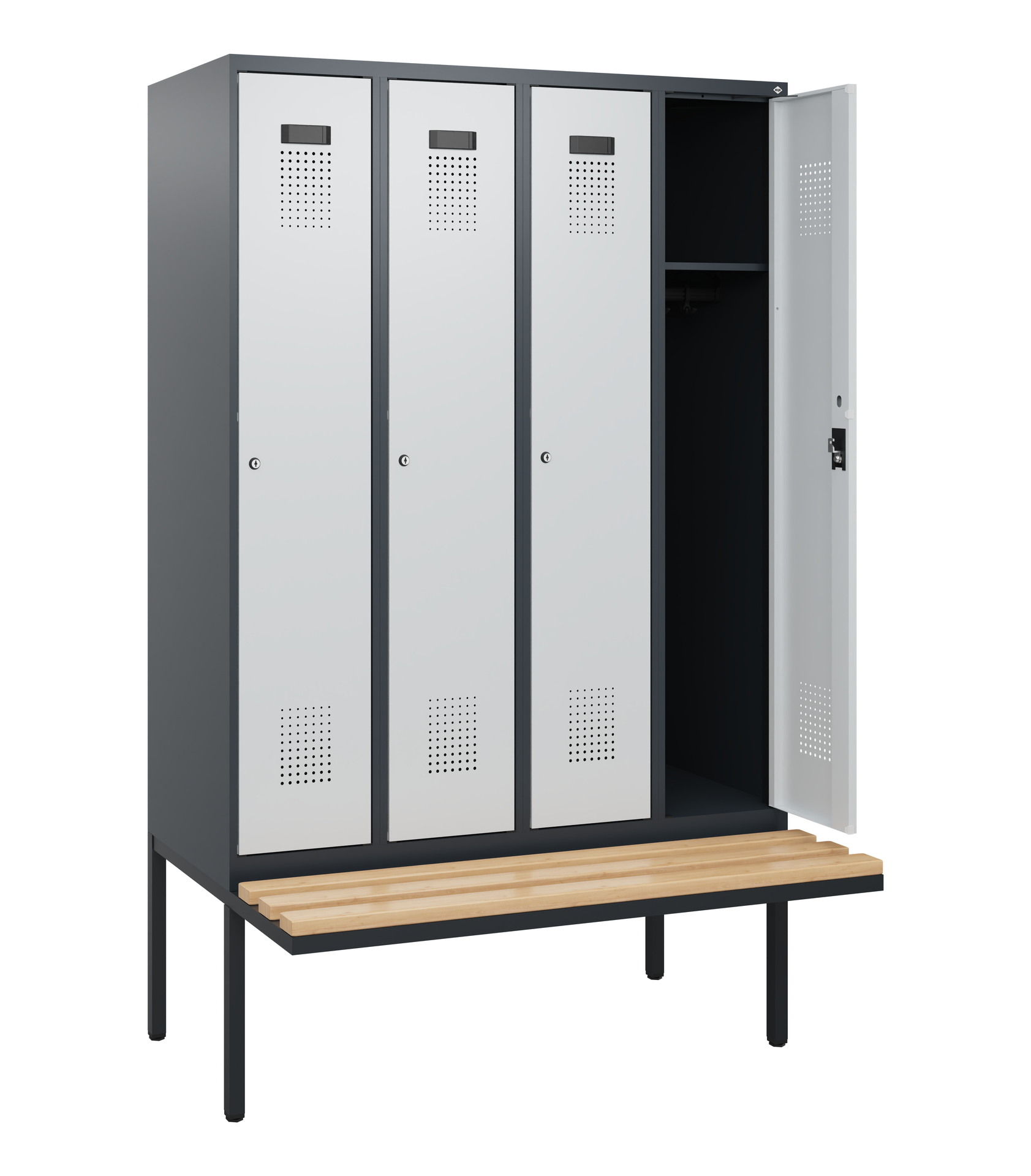 C+P Spind Evolo PLUS, Bank, 4 Abteile, 1950x1200x8