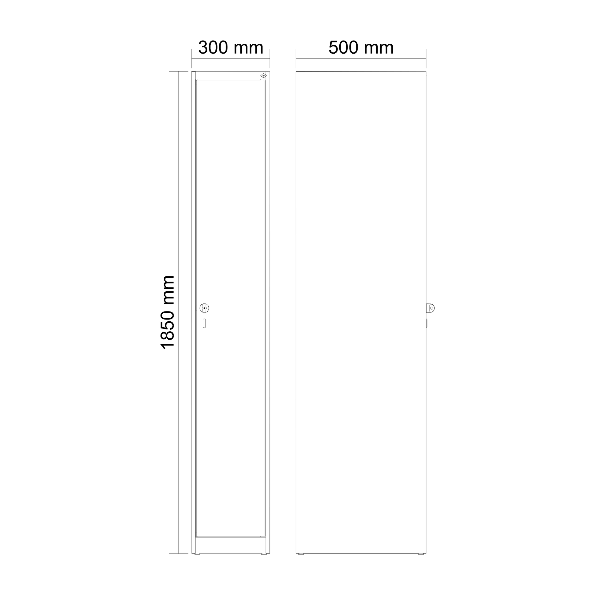 C+P Spind Evolo PLUS, 1 Abteil, 1850x300x500mm