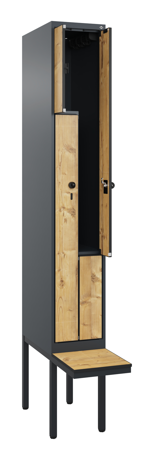 C+P Z-Spind Evolo PLUS, Bank, 2 F�cher, 2120x300x815mm