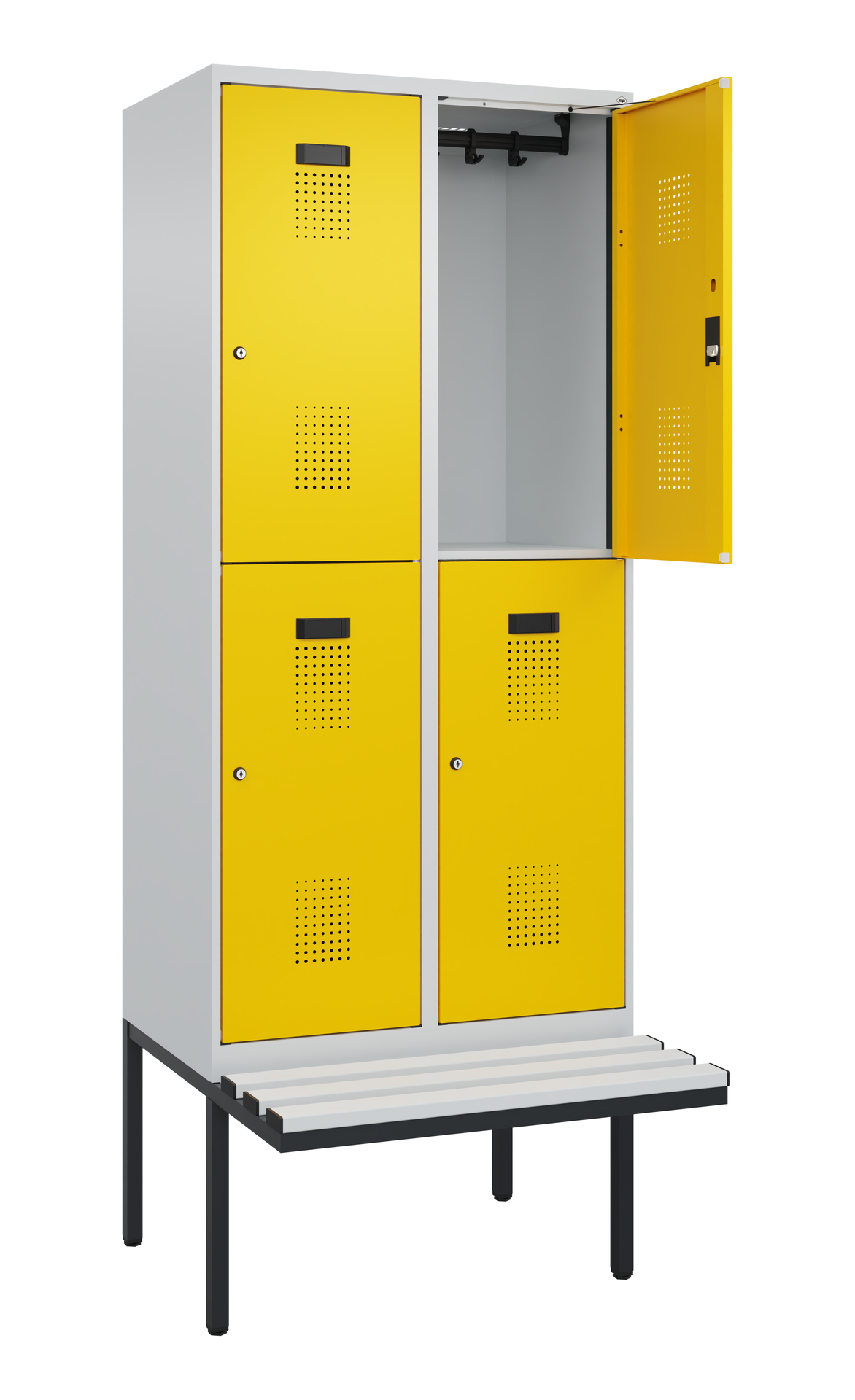 C+P Doppelstock-Spind Evolo PLUS, Bank, 4 Fächer, 