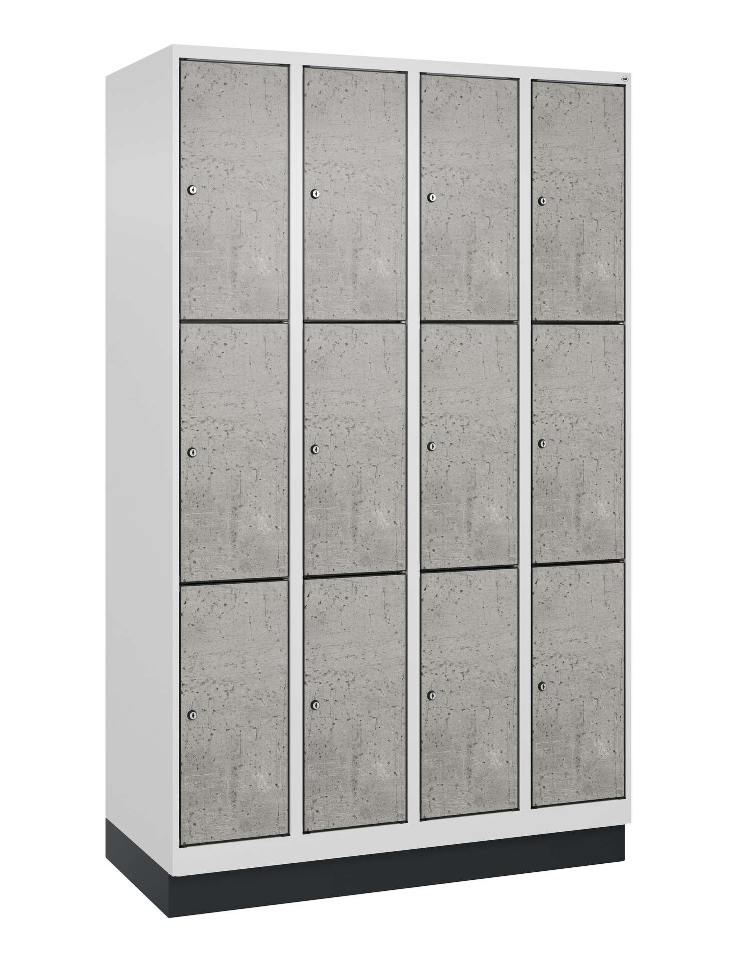 C+P Schlie�fachschrank Evolo PLUS, Sockel, 12 F�cher, 1950x1200x500mm